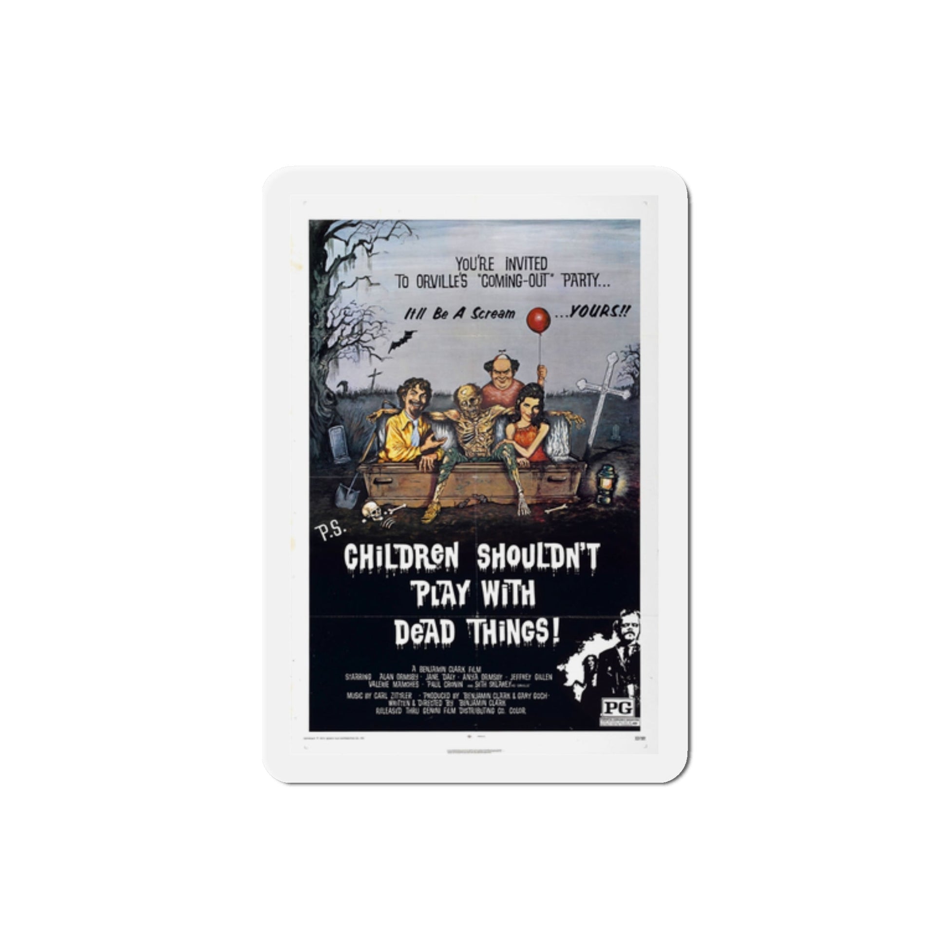 Children Shouldn't Play with Dead Things 1972 Movie Poster Die-Cut Magnet-2 Inch-The Sticker Space