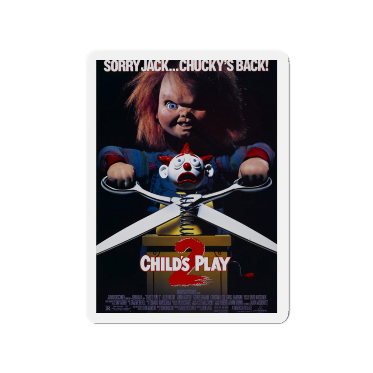 CHILD'S PLAY 2 1990 Movie Poster - Die-Cut Magnet-2" x 2"-The Sticker Space