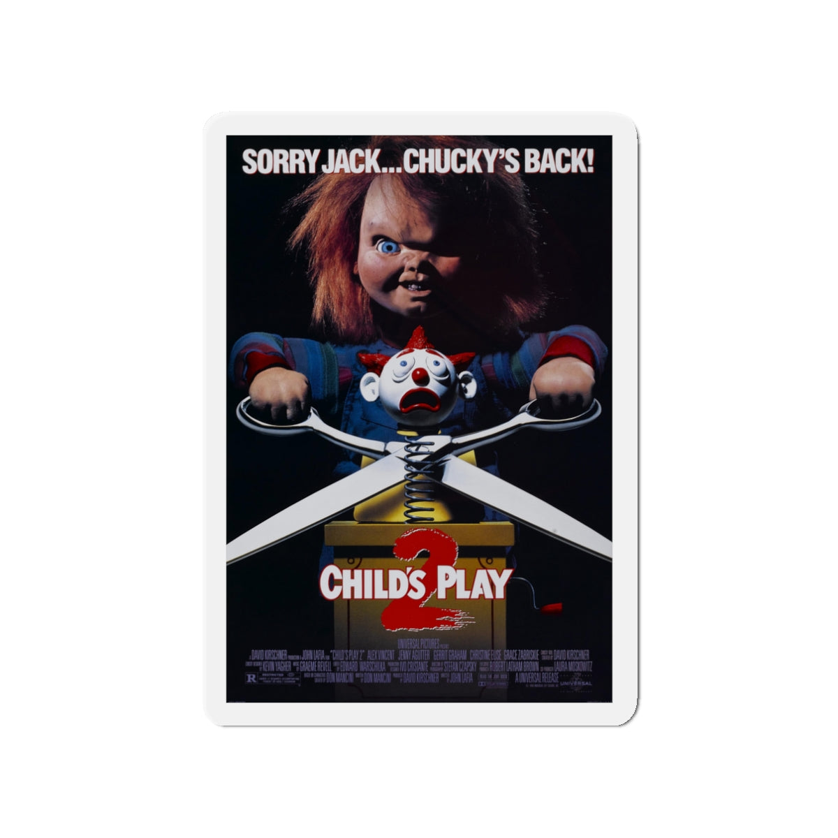 CHILD'S PLAY 2 1990 Movie Poster - Die-Cut Magnet-3" x 3"-The Sticker Space