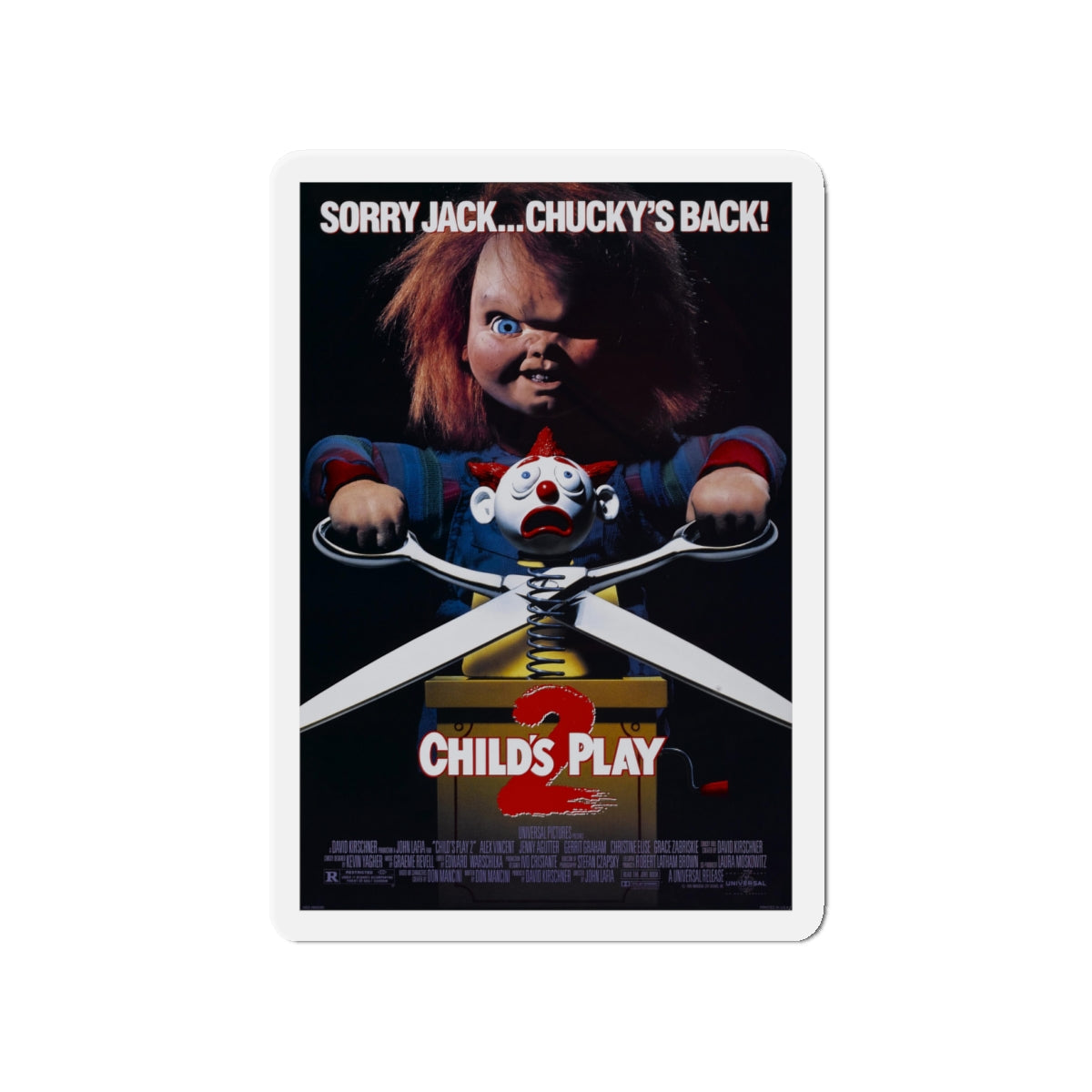 CHILD'S PLAY 2 1990 Movie Poster - Die-Cut Magnet-4" x 4"-The Sticker Space