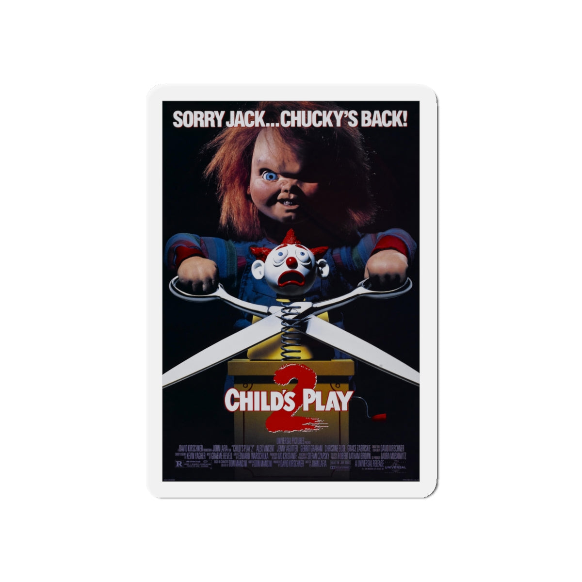 CHILD'S PLAY 2 1990 Movie Poster - Die-Cut Magnet-5" x 5"-The Sticker Space