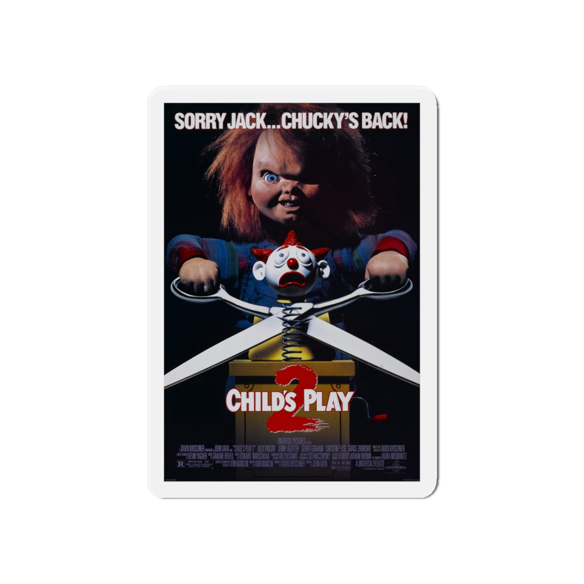 CHILD'S PLAY 2 1990 Movie Poster - Die-Cut Magnet-6 × 6"-The Sticker Space