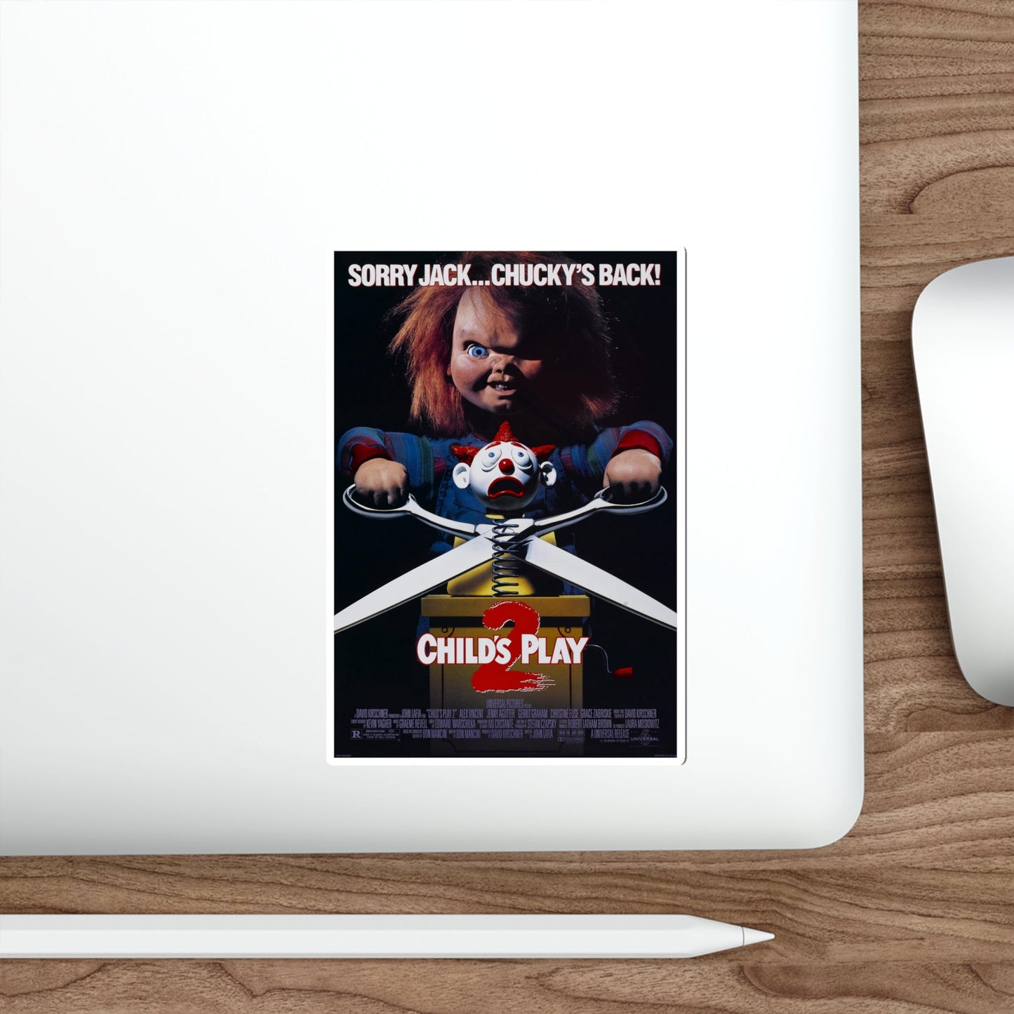 CHILD'S PLAY 2 1990 Movie Poster STICKER Vinyl Die-Cut Decal-The Sticker Space