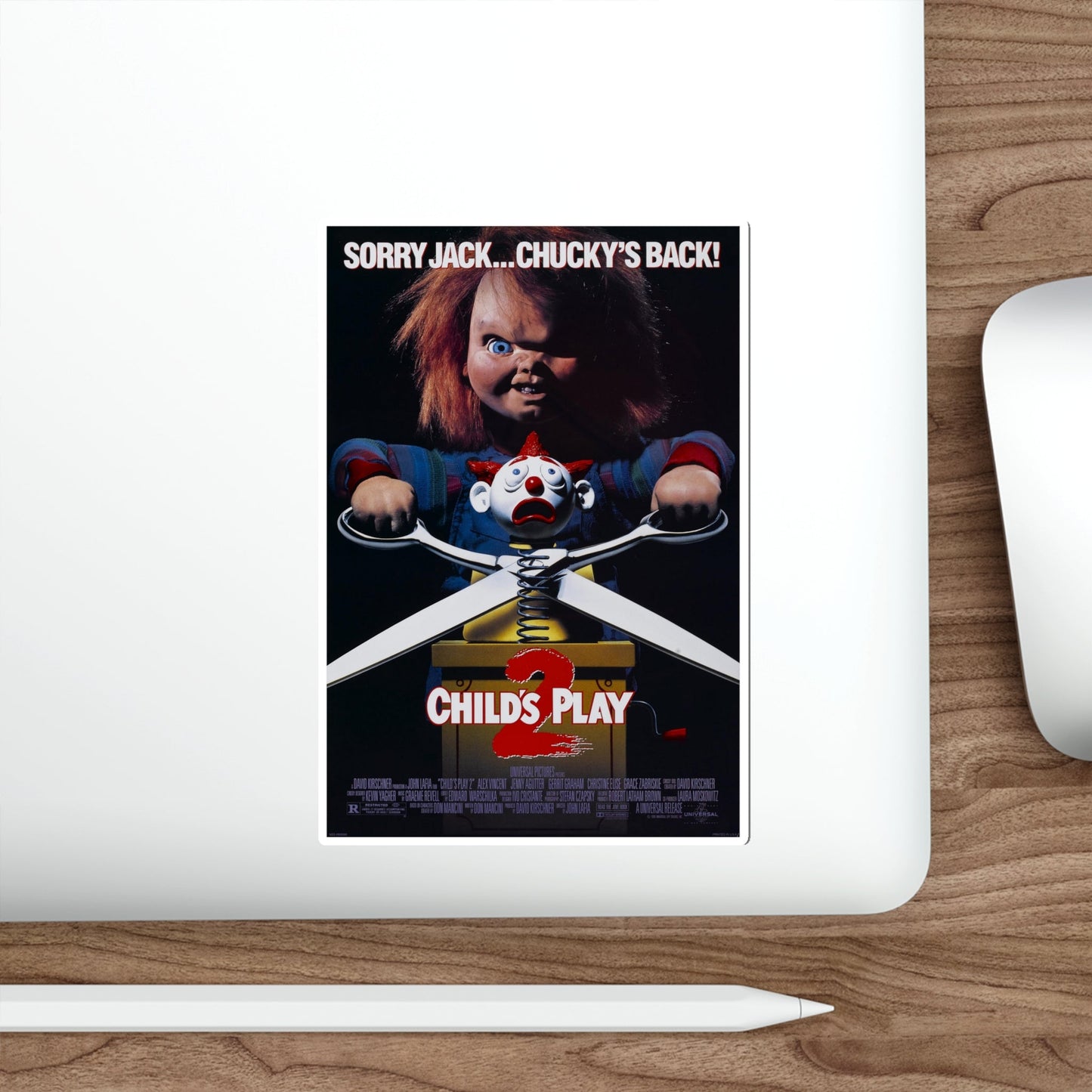 CHILD'S PLAY 2 1990 Movie Poster STICKER Vinyl Die-Cut Decal-The Sticker Space