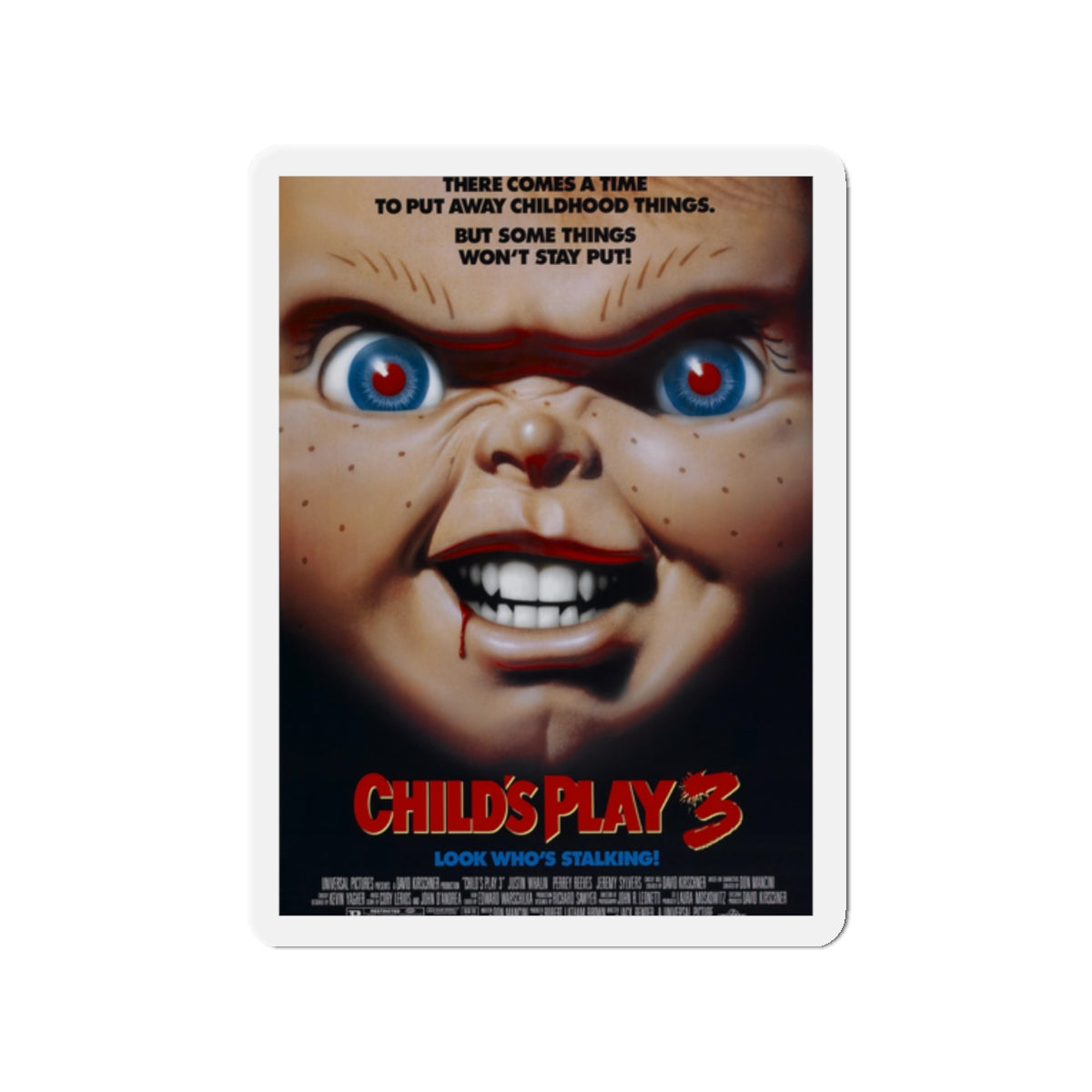 CHILD'S PLAY 3 1991 Movie Poster - Die-Cut Magnet-2" x 2"-The Sticker Space