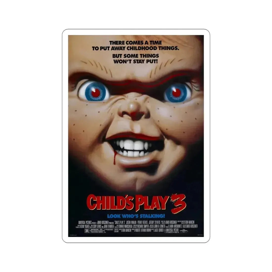 Childs Play 3 1991 Movie Poster STICKER Vinyl Die-Cut Decal 5 Inch - The Sticker Space