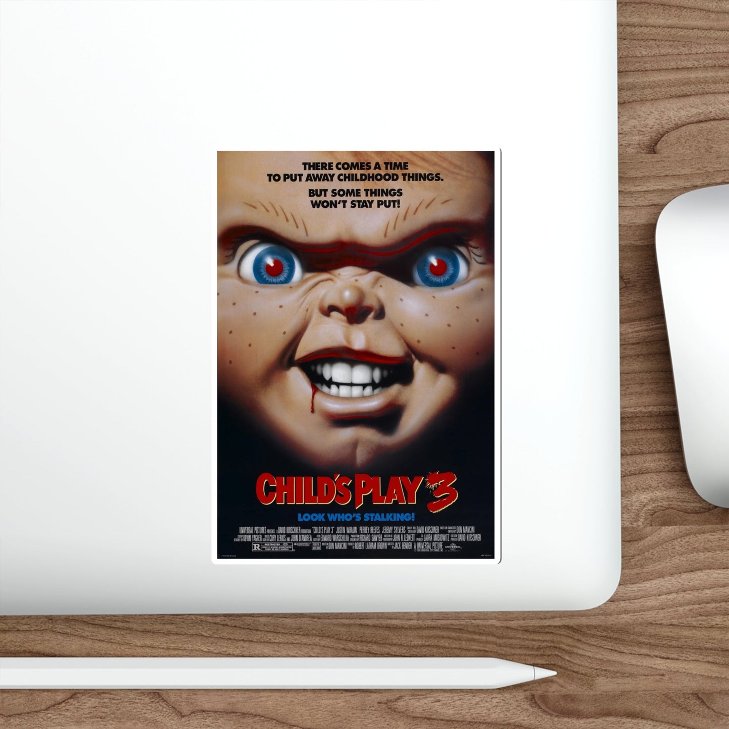 CHILD'S PLAY 3 1991 Movie Poster STICKER Vinyl Die-Cut Decal-The Sticker Space