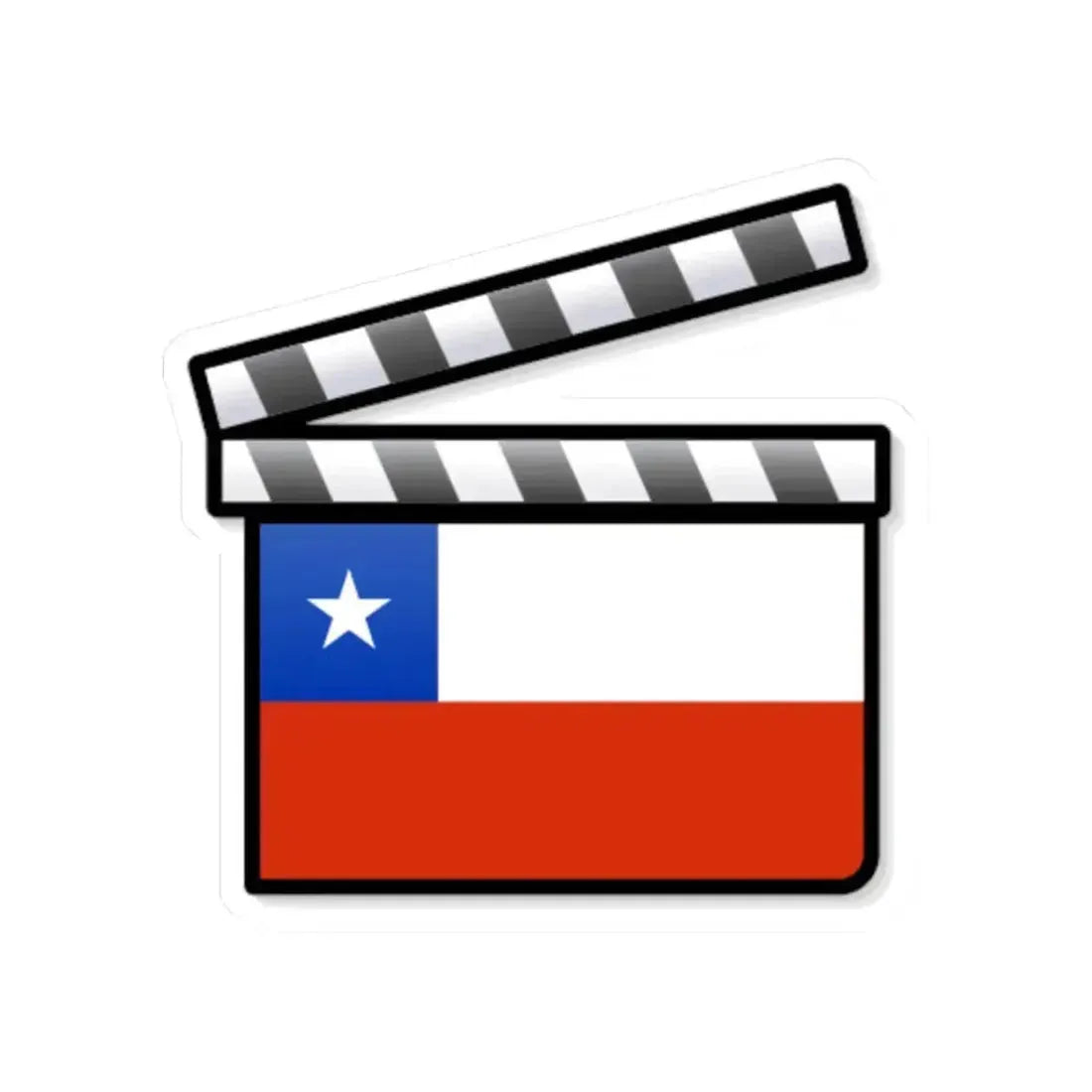 Chile film clapperboard (Chile) STICKER Vinyl Kiss-Cut Decal 3 Inch White - The Sticker Space