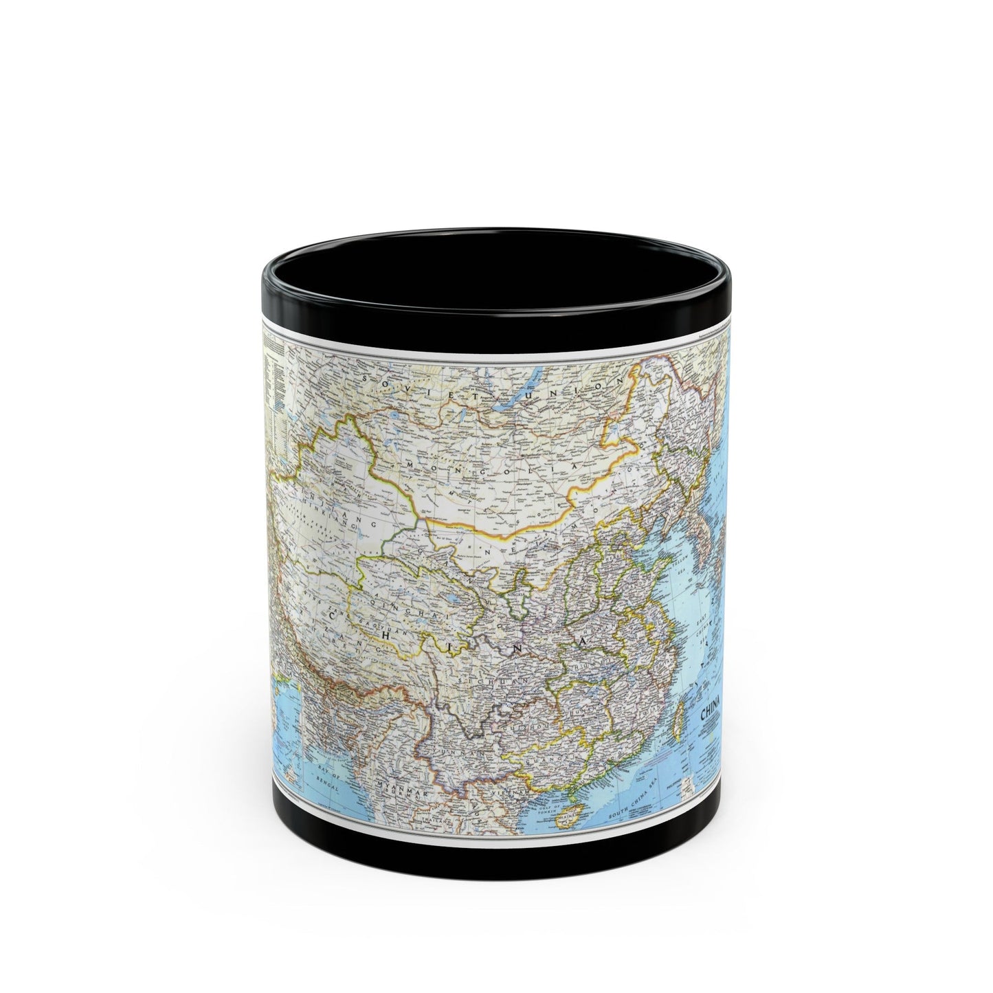 China 1 (1991) (Map) Black Coffee Mug-11oz-The Sticker Space