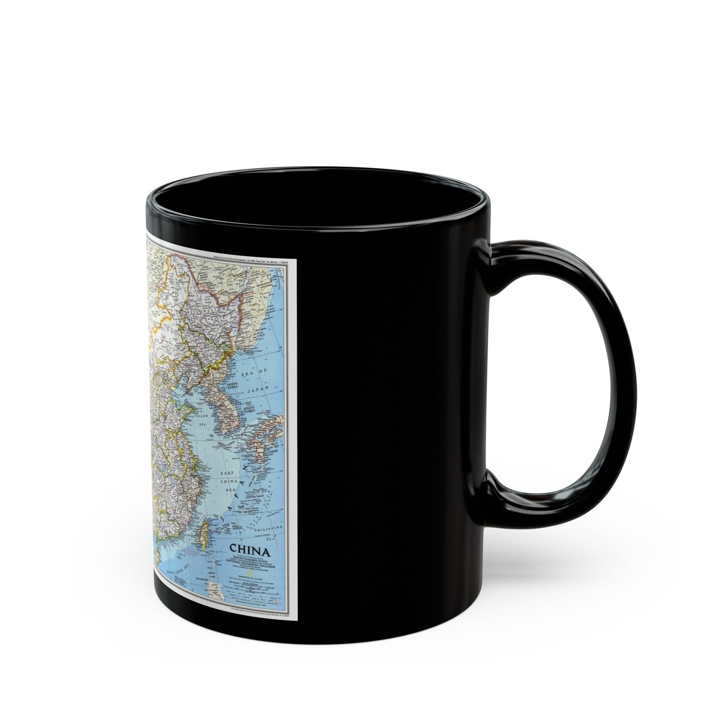 China 1 (1991) (Map) Black Coffee Mug-The Sticker Space