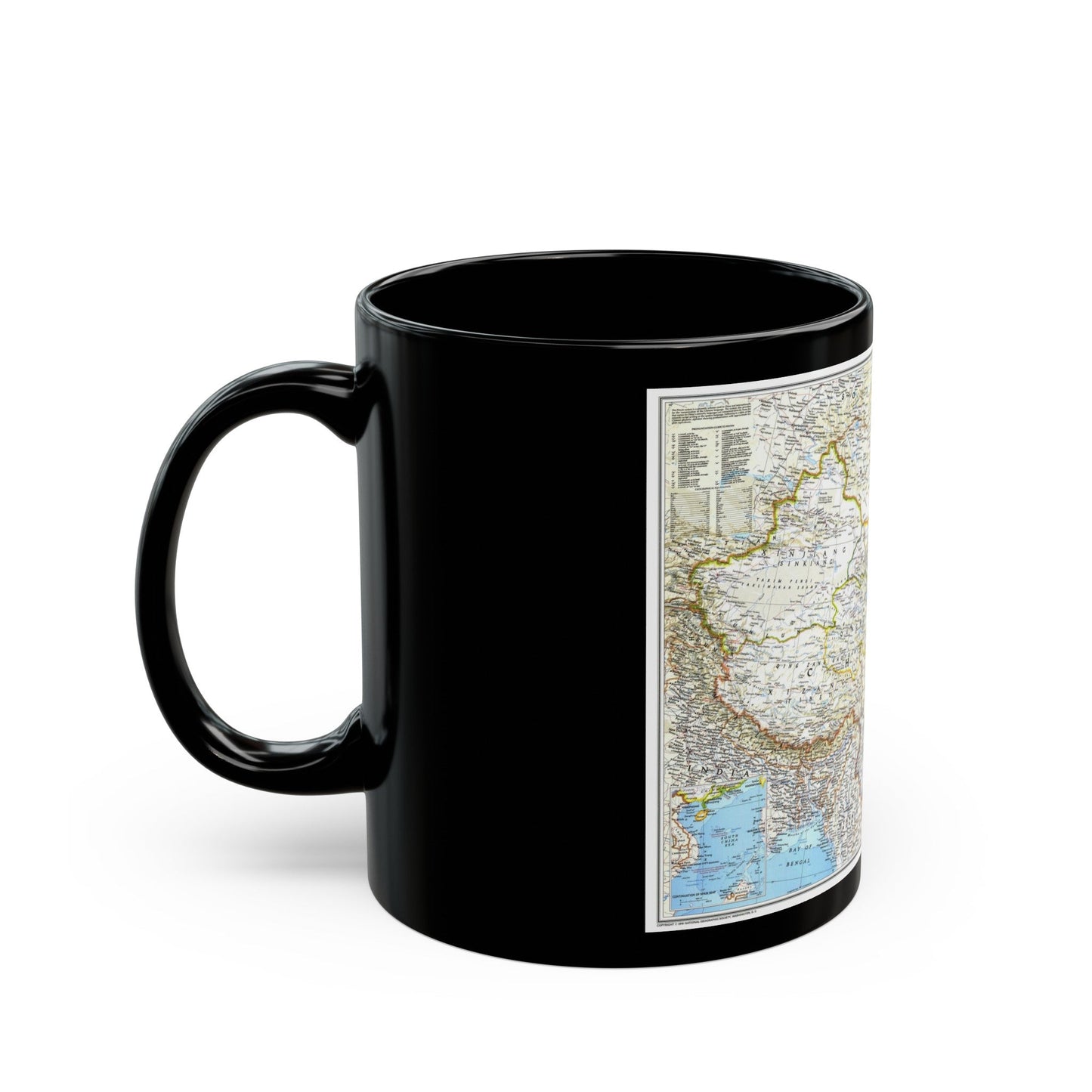 China 1 (1991) (Map) Black Coffee Mug-The Sticker Space