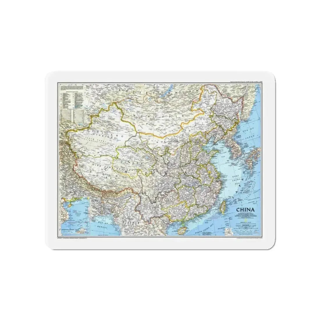 China 1 (1991) (Map) Refrigerator Magnet 4 Inch - The Sticker Space