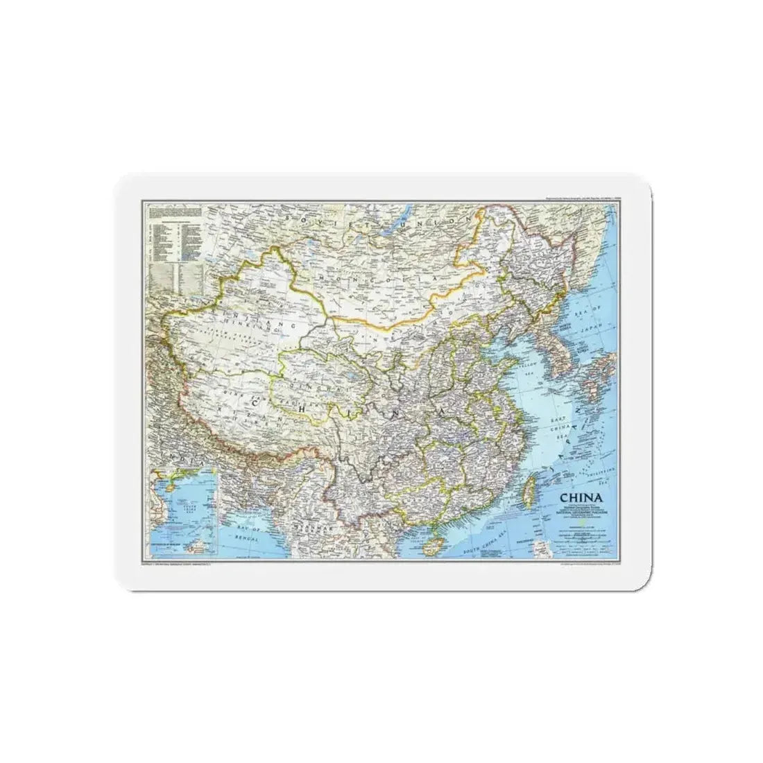China 1 (1991) (Map) Refrigerator Magnet 5 Inch - The Sticker Space