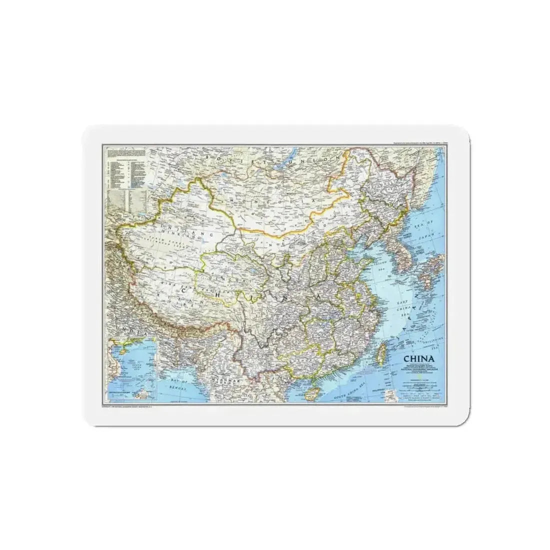 China 1 (1991) (Map) Refrigerator Magnet - The Sticker Space