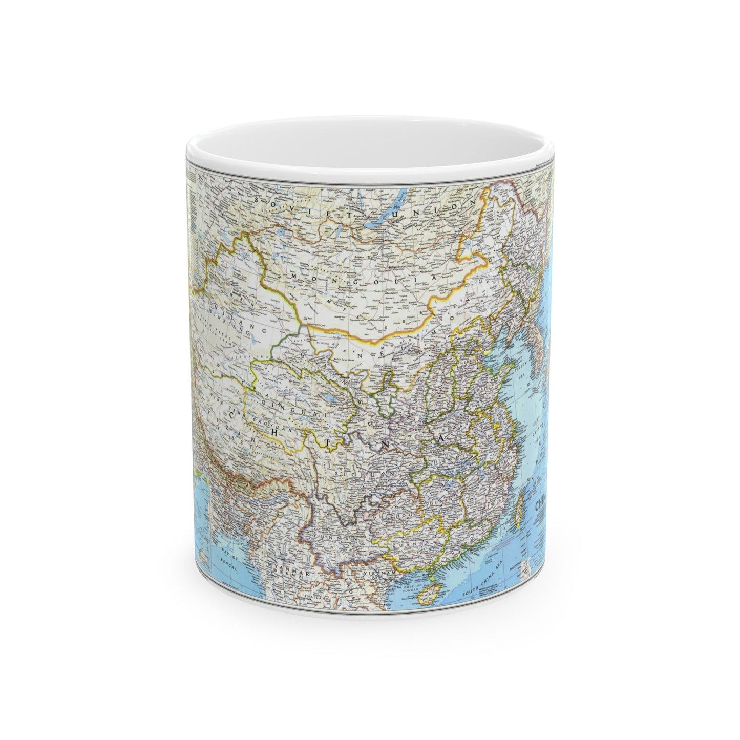 China 1 (1991) (Map) White Coffee Mug-11oz-The Sticker Space