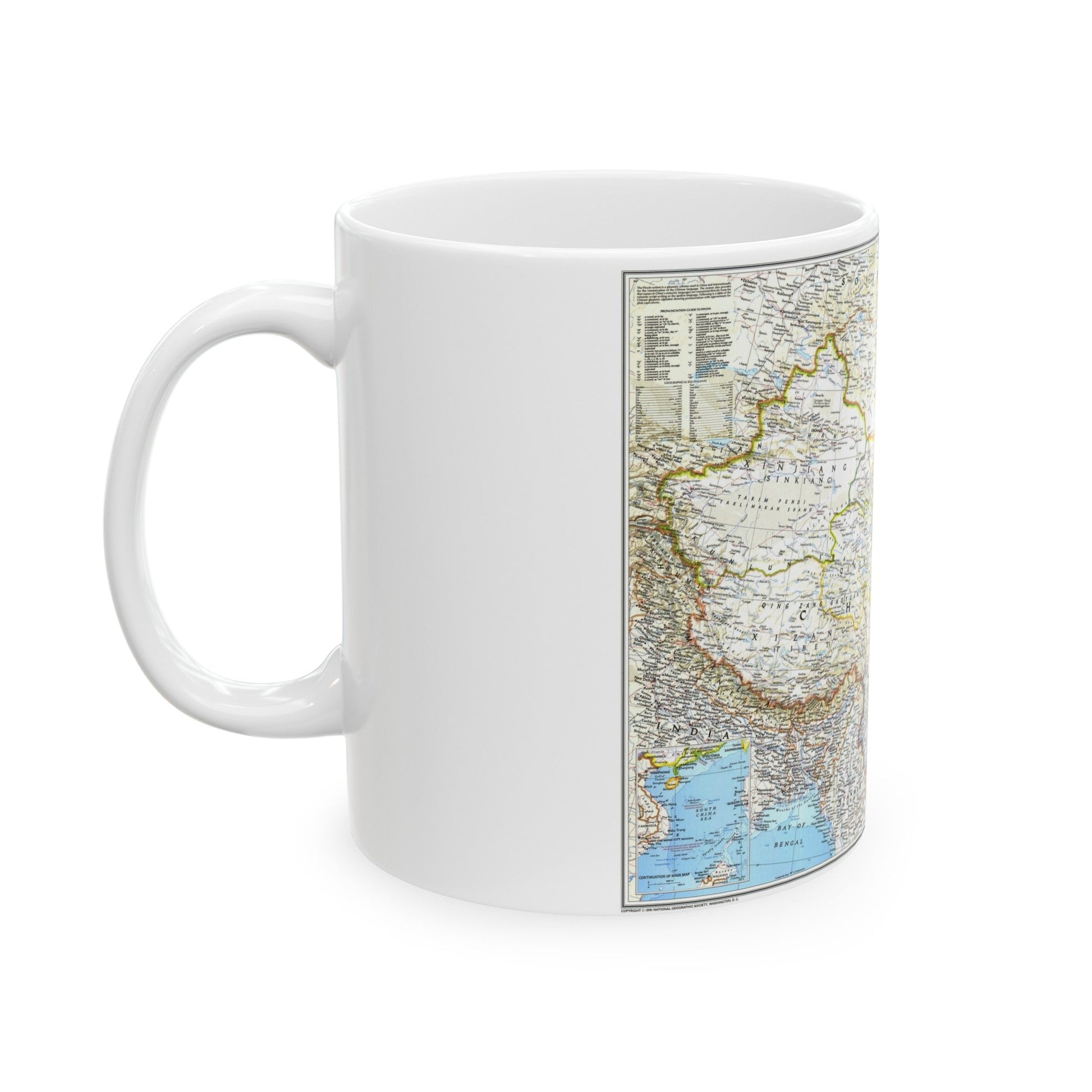 China 1 (1991) (Map) White Coffee Mug-The Sticker Space