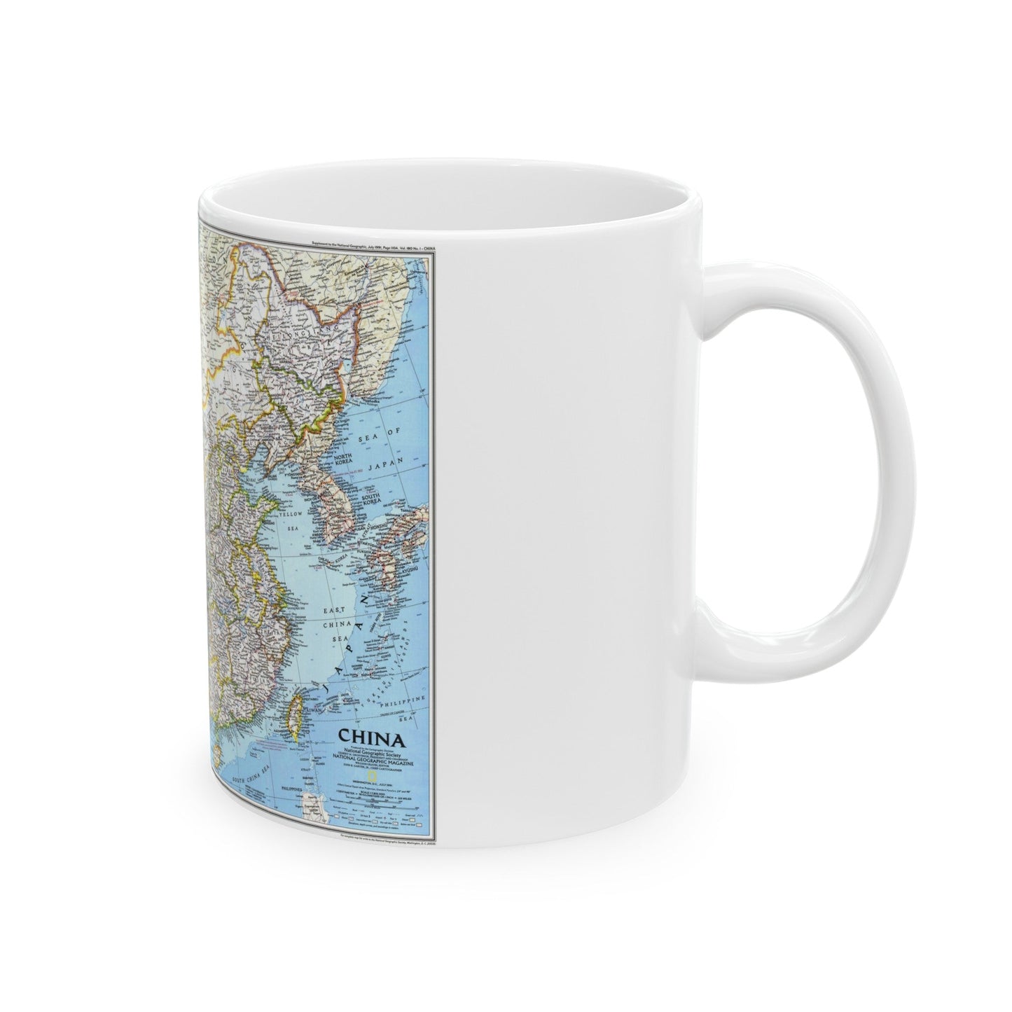 China 1 (1991) (Map) White Coffee Mug-The Sticker Space