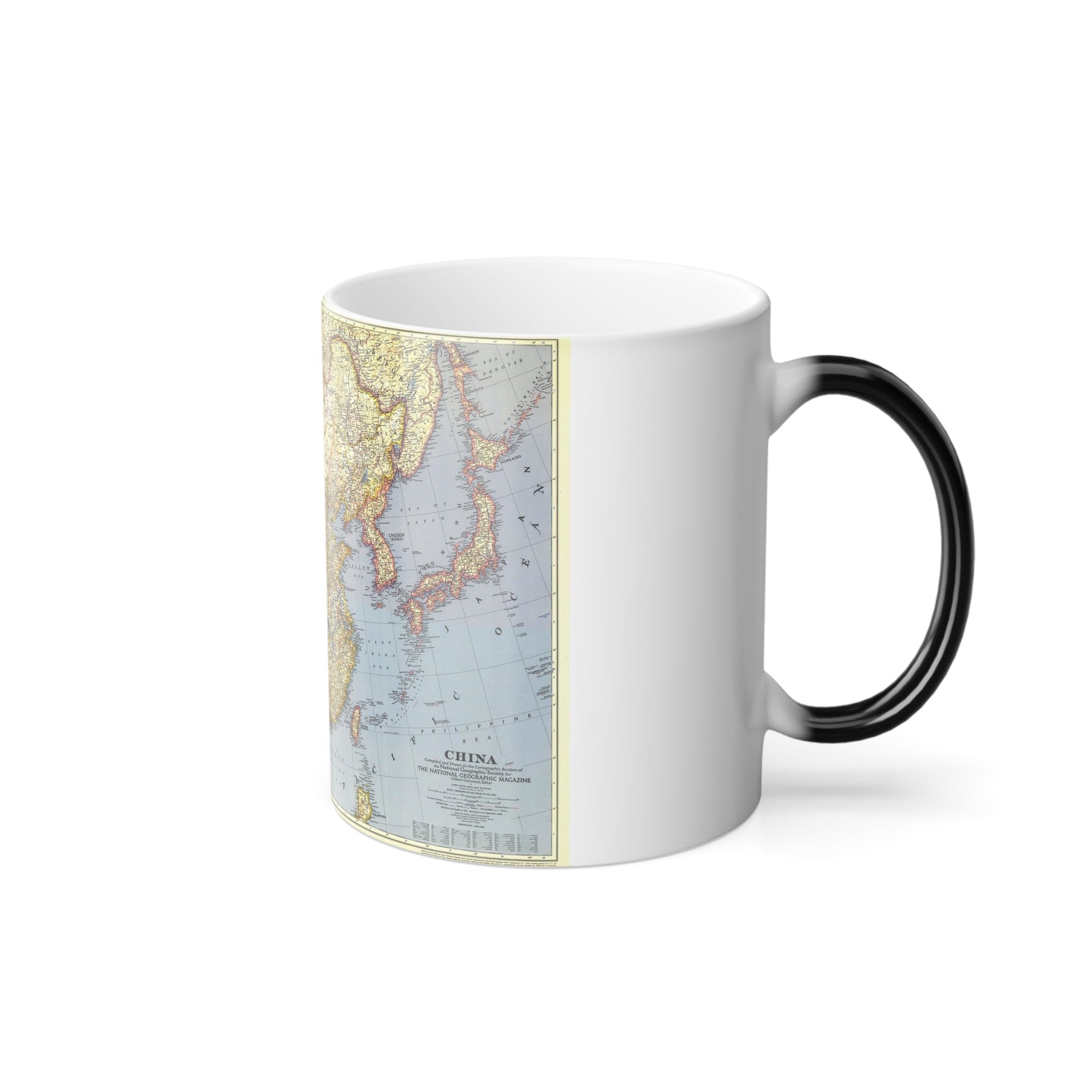 China (1945) (Map) Color Changing Mug 11oz-11oz-The Sticker Space