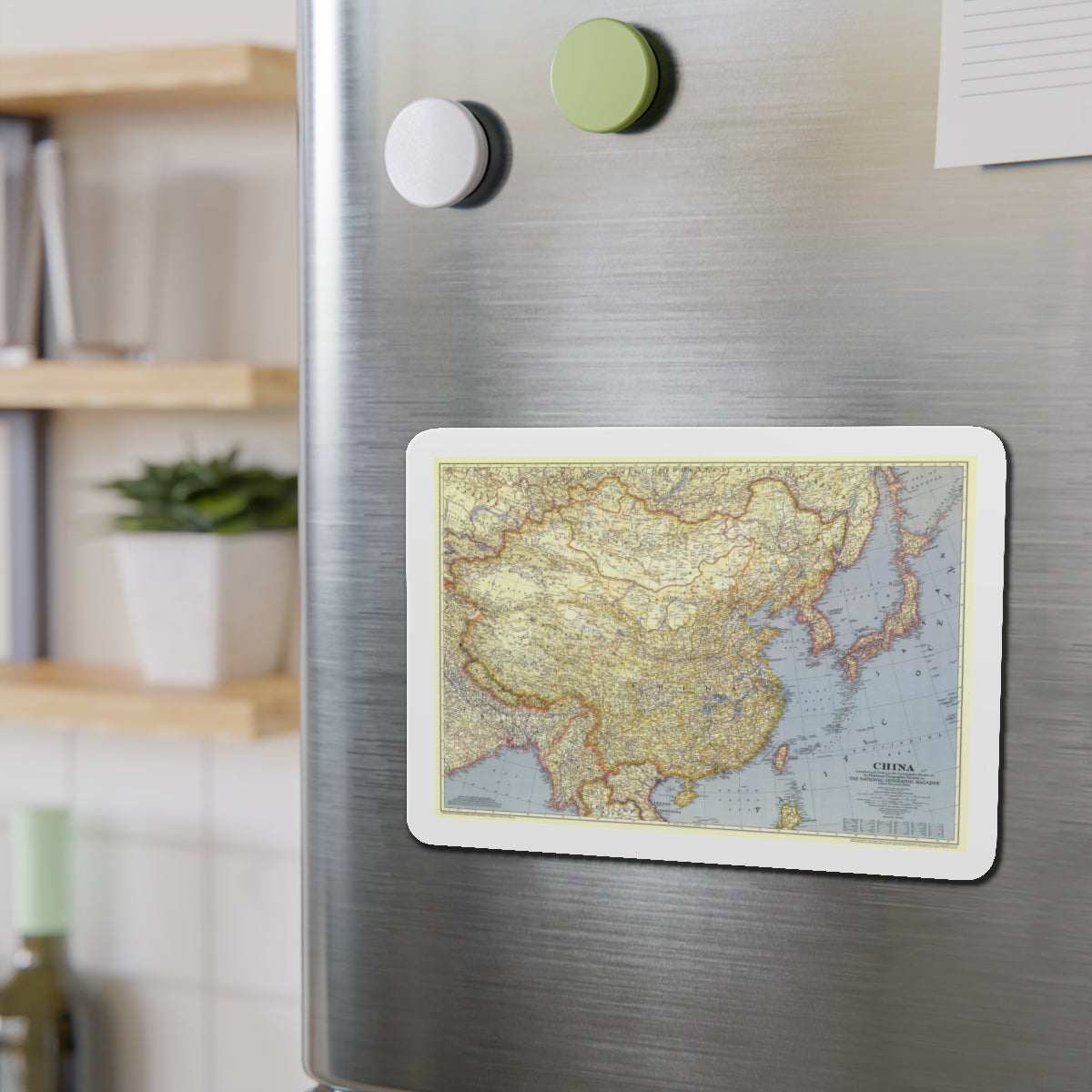 China (1945) (Map) Refrigerator Magnet-The Sticker Space