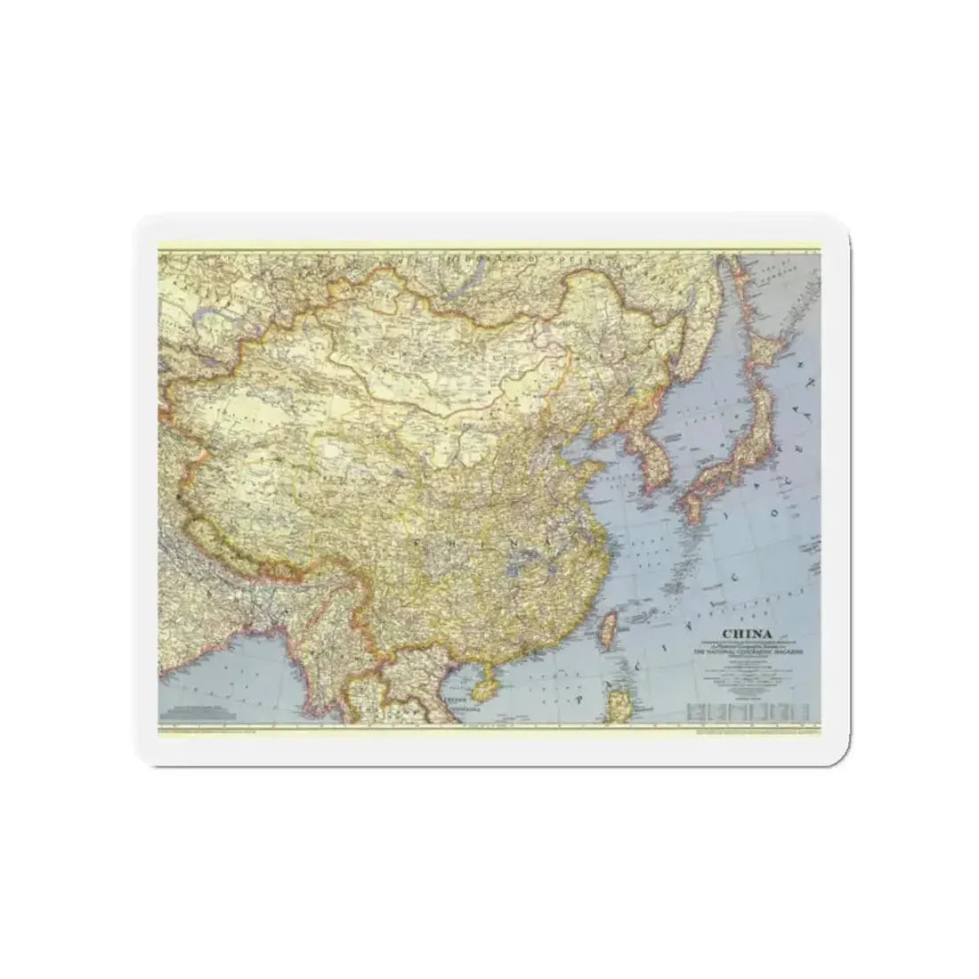 China (1945) (Map) Refrigerator Magnet - The Sticker Space