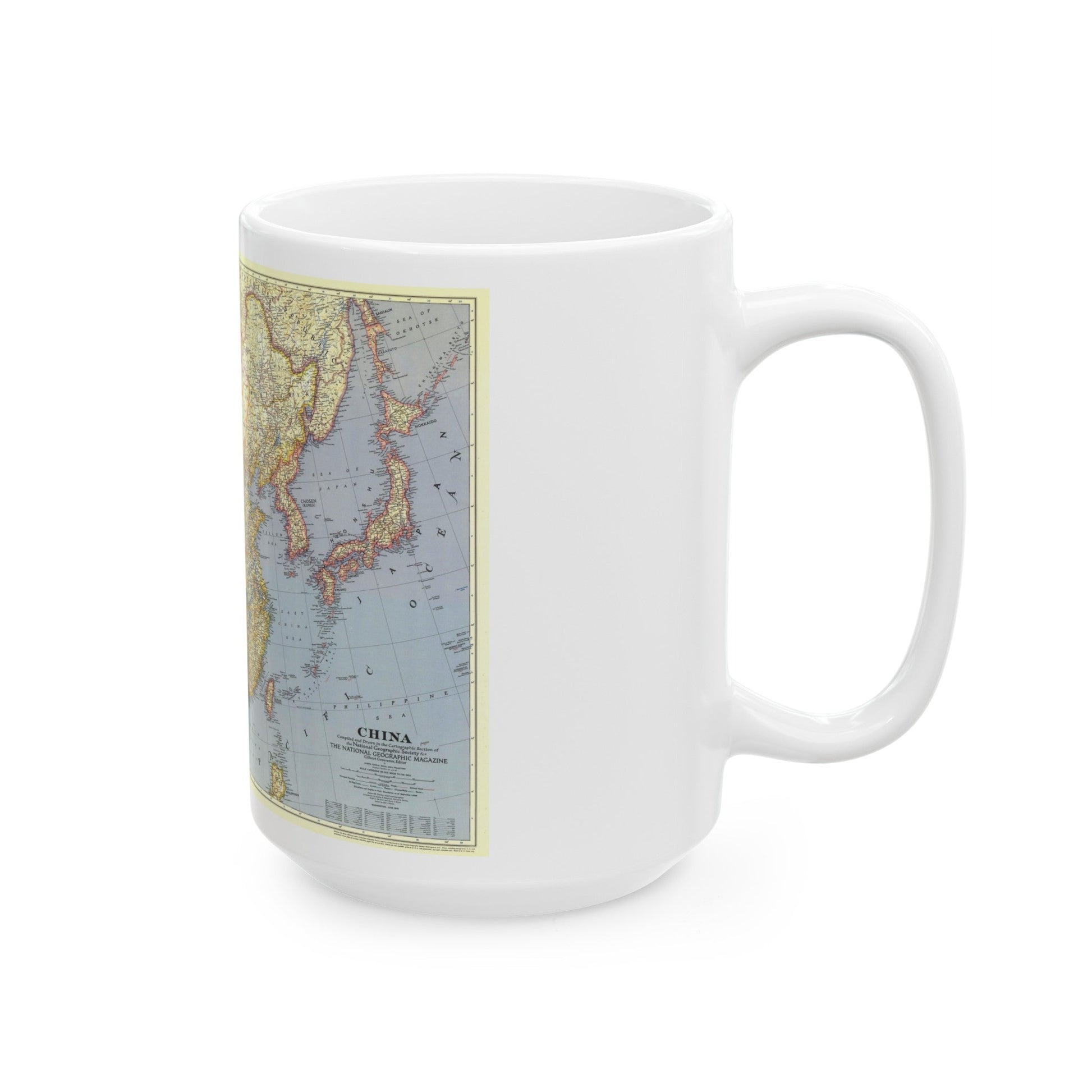 China (1945) (Map) White Coffee Mug-The Sticker Space