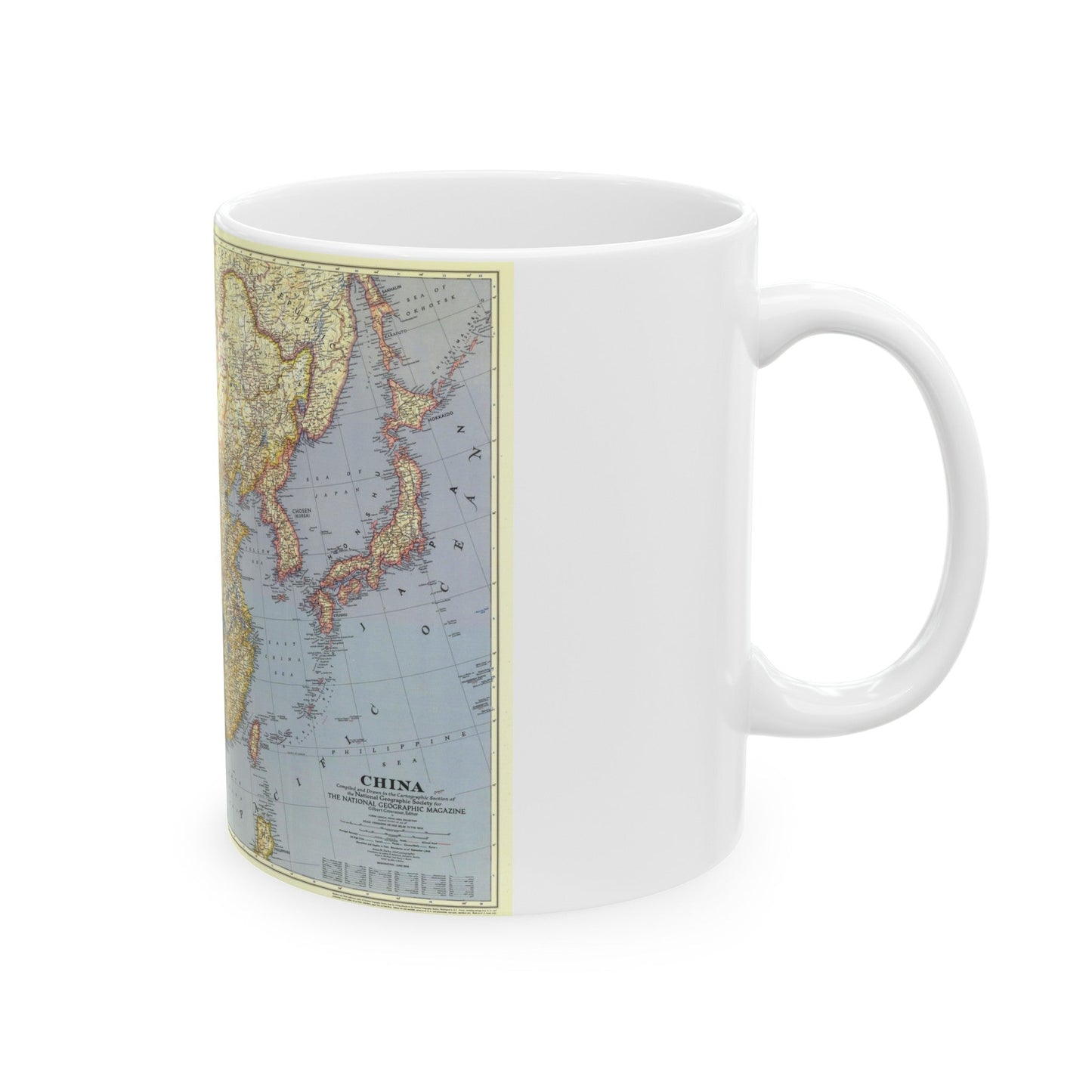 China (1945) (Map) White Coffee Mug-The Sticker Space