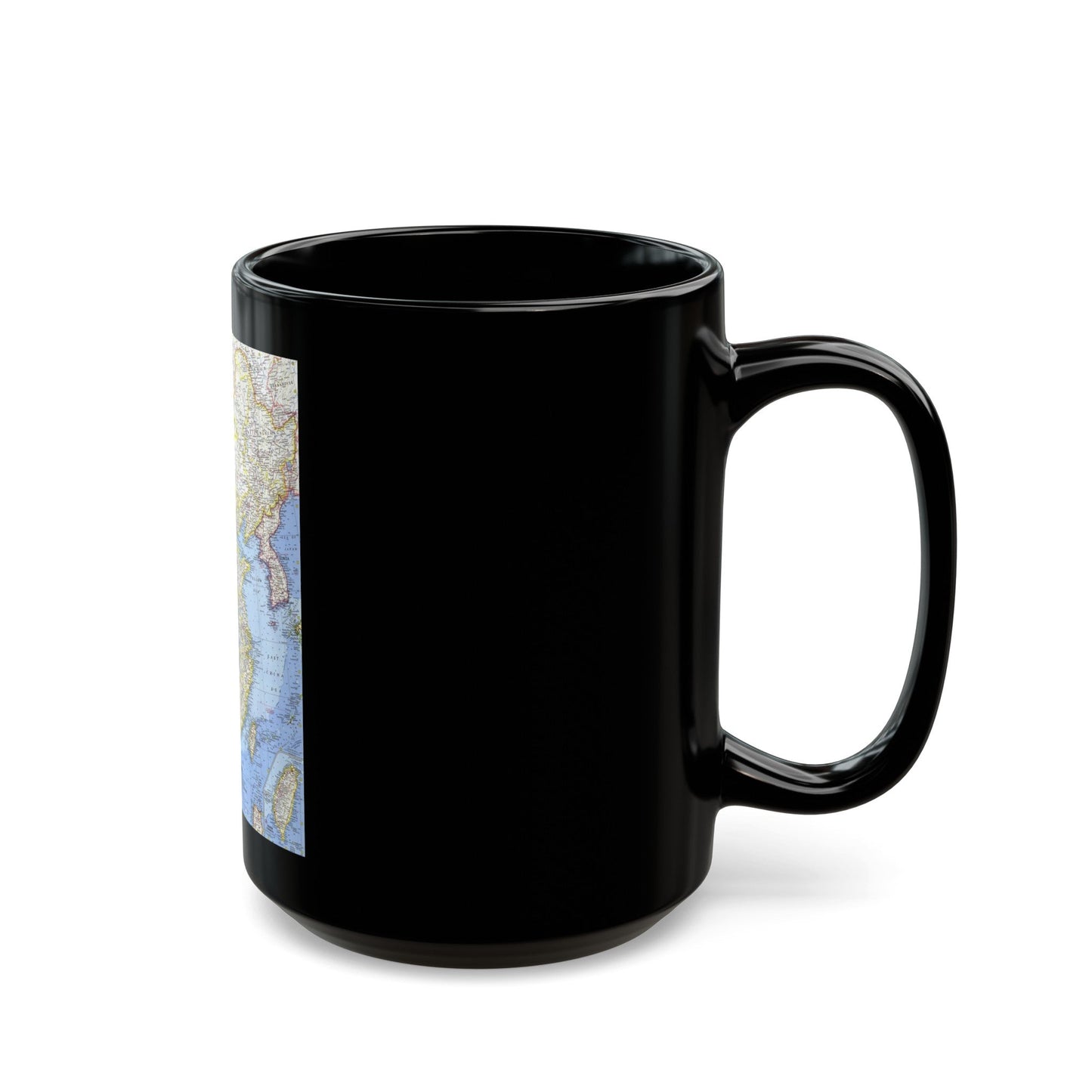 China (1964) (Map) Black Coffee Mug-The Sticker Space