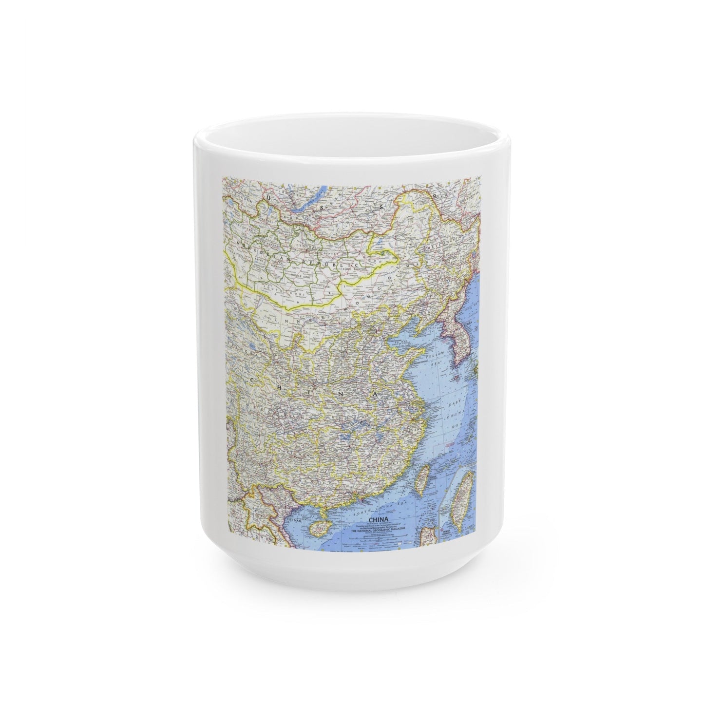 China (1964) (Map) White Coffee Mug-15oz-The Sticker Space