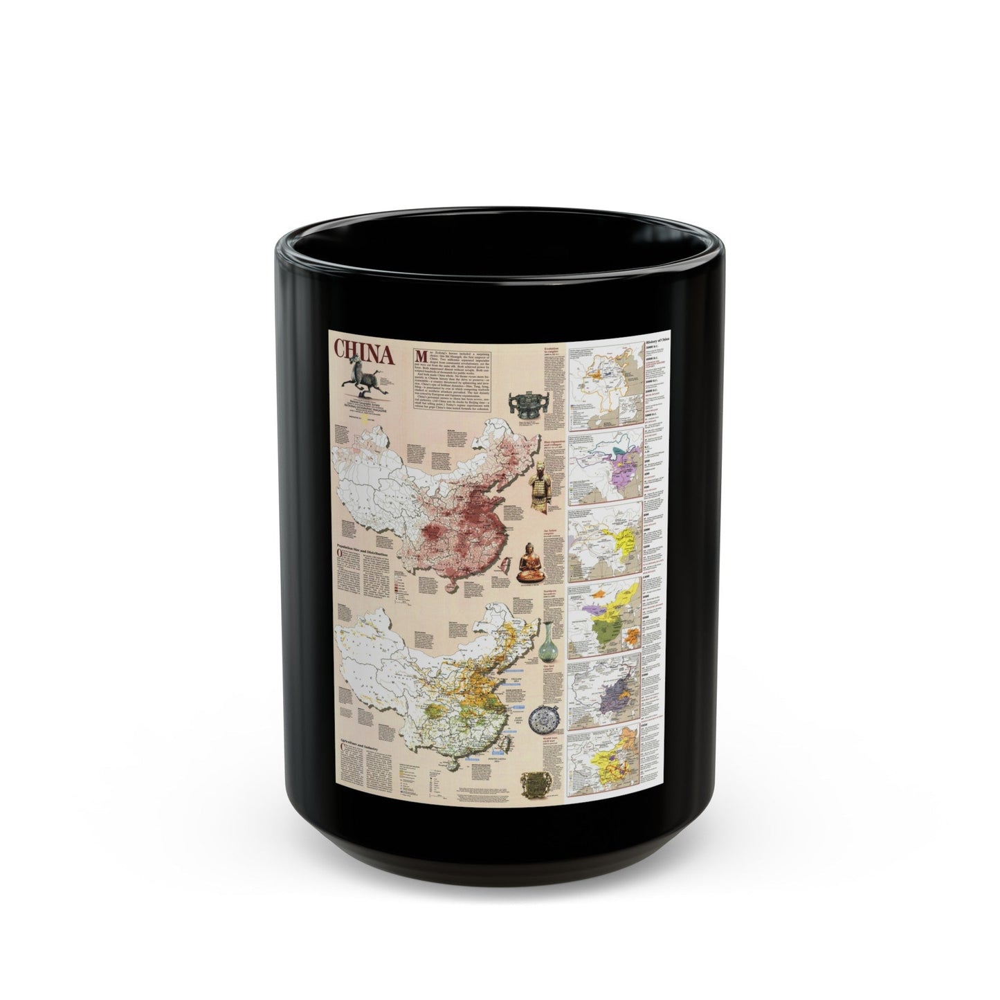 China 2 (1991) (Map) Black Coffee Mug-15oz-The Sticker Space