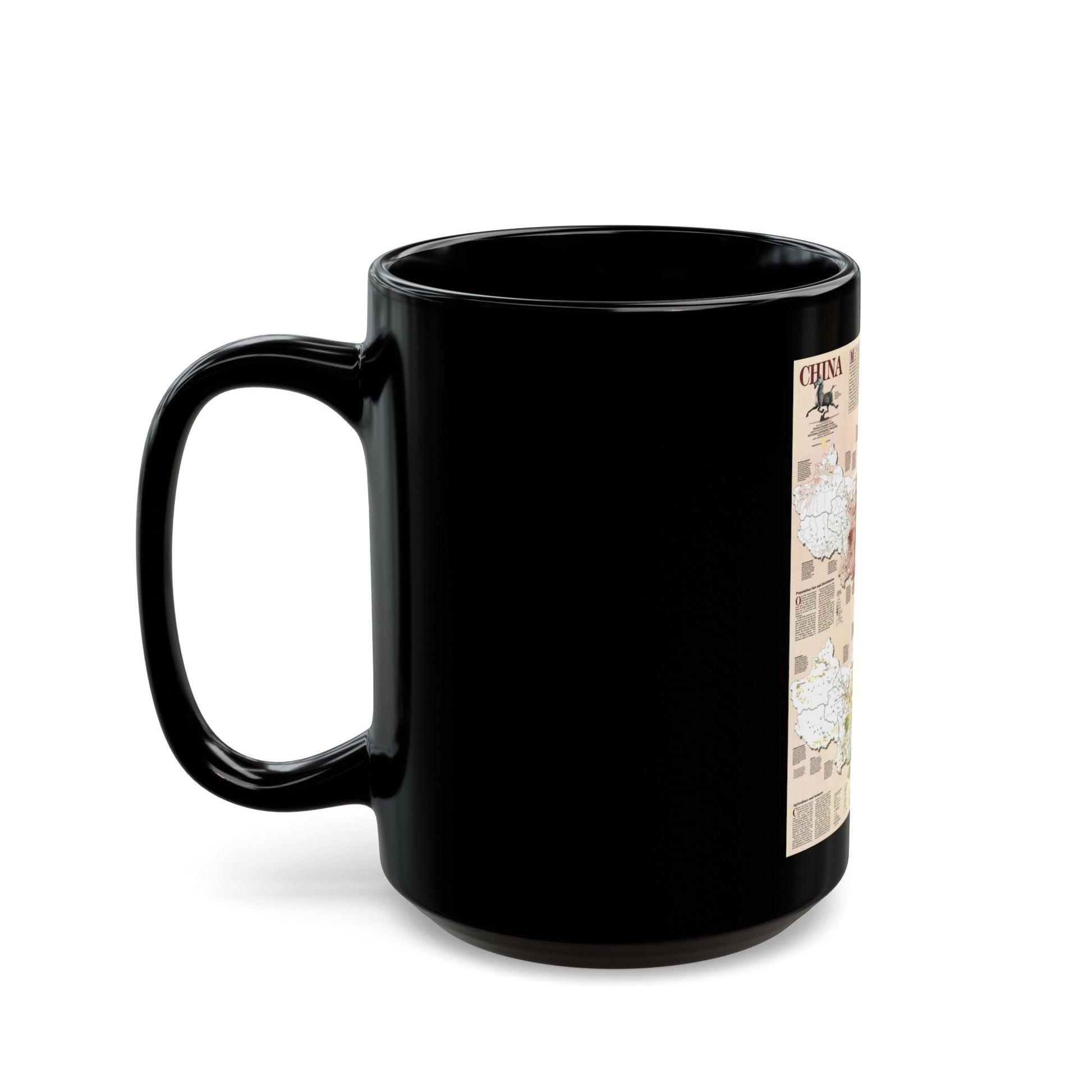 China 2 (1991) (Map) Black Coffee Mug-The Sticker Space