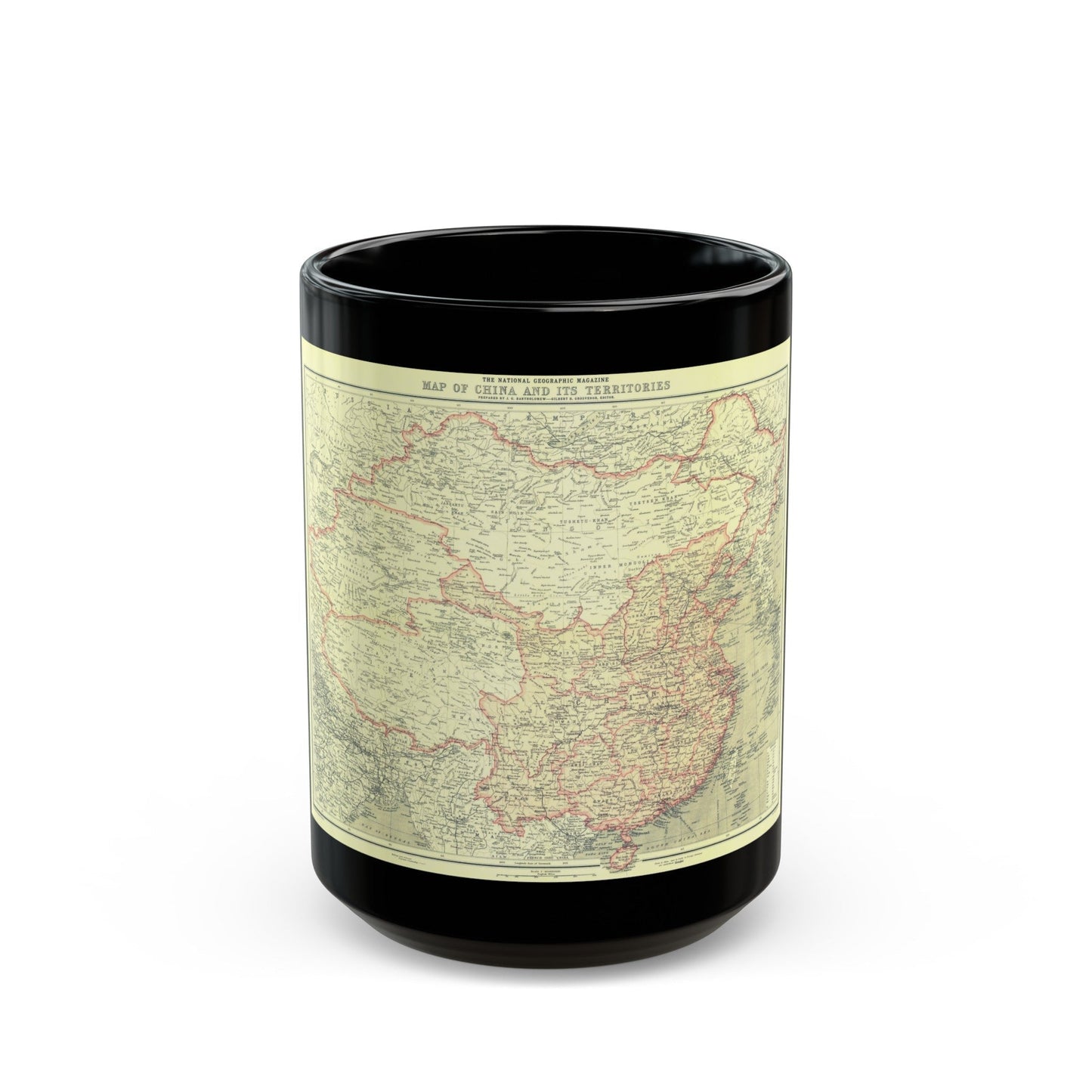 China and its Territories (1912) (Map) Black Coffee Mug-15oz-The Sticker Space