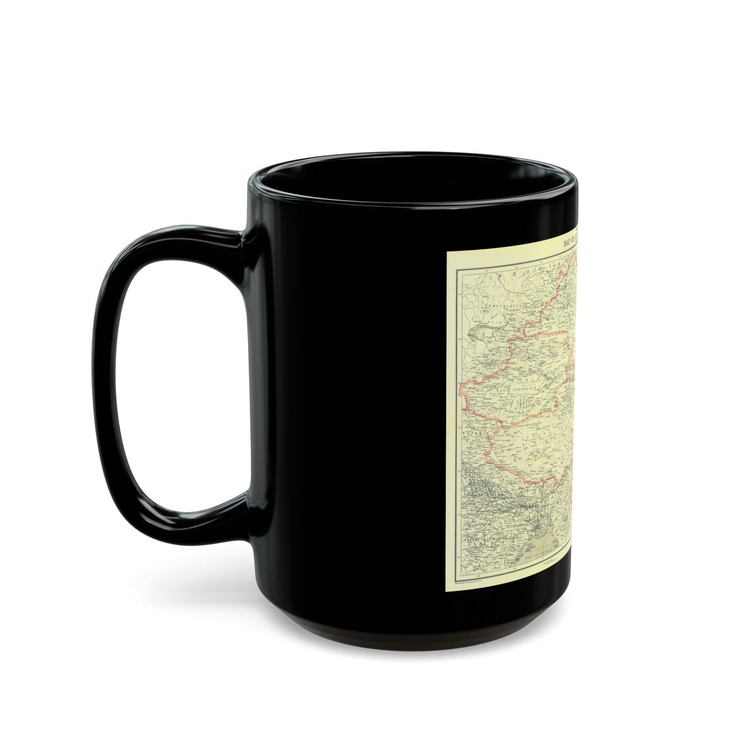 China and its Territories (1912) (Map) Black Coffee Mug-The Sticker Space