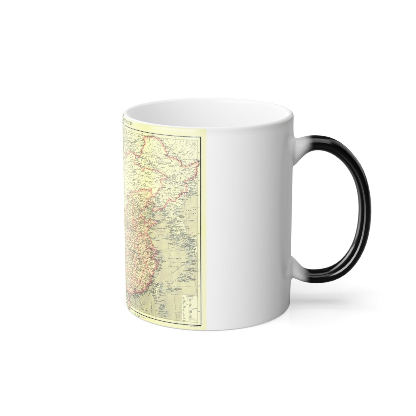 China and its Territories (1912) (Map) Color Changing Mug 11oz-11oz-The Sticker Space