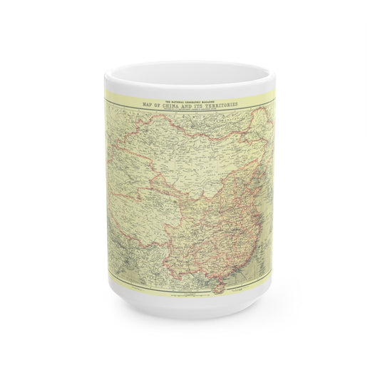 China and its Territories (1912) (Map) White Coffee Mug-15oz-The Sticker Space