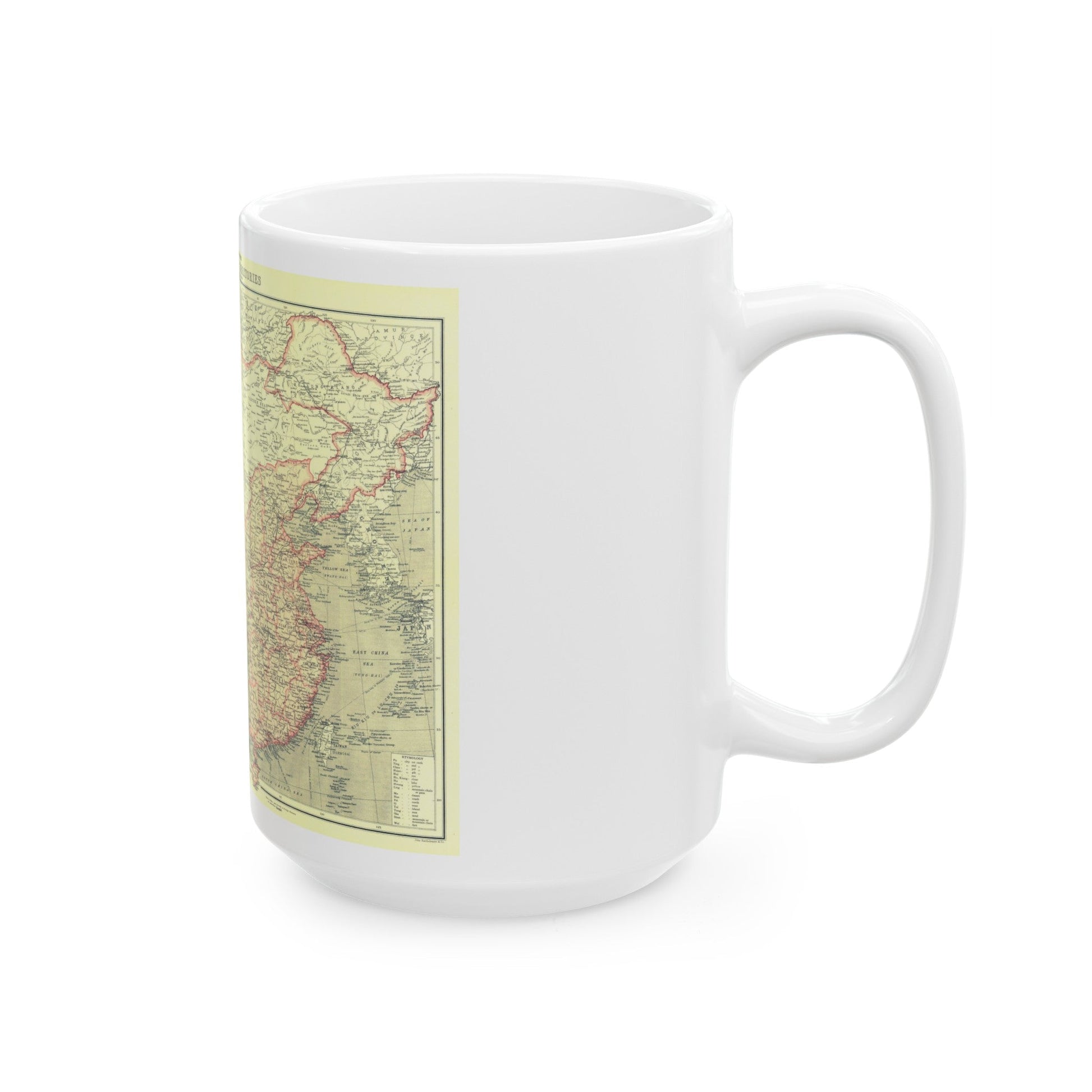 China and its Territories (1912) (Map) White Coffee Mug-The Sticker Space