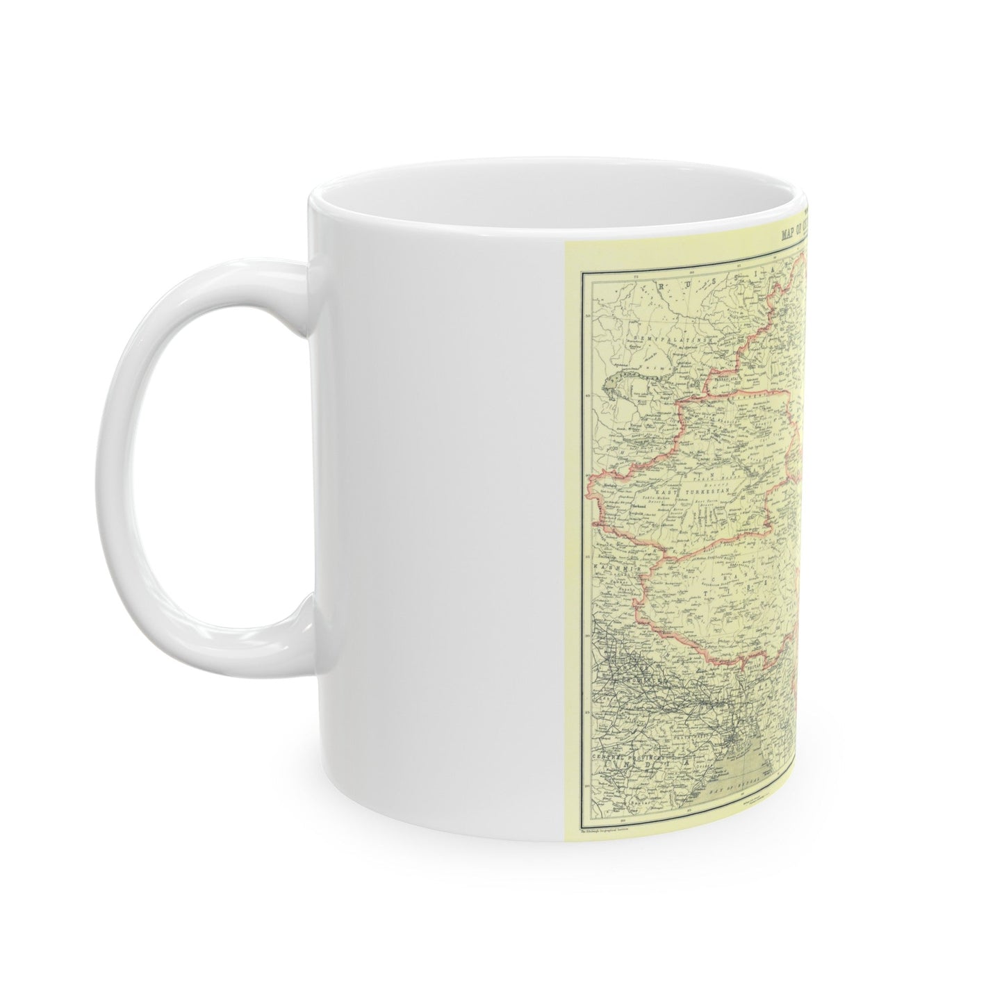 China and its Territories (1912) (Map) White Coffee Mug-The Sticker Space