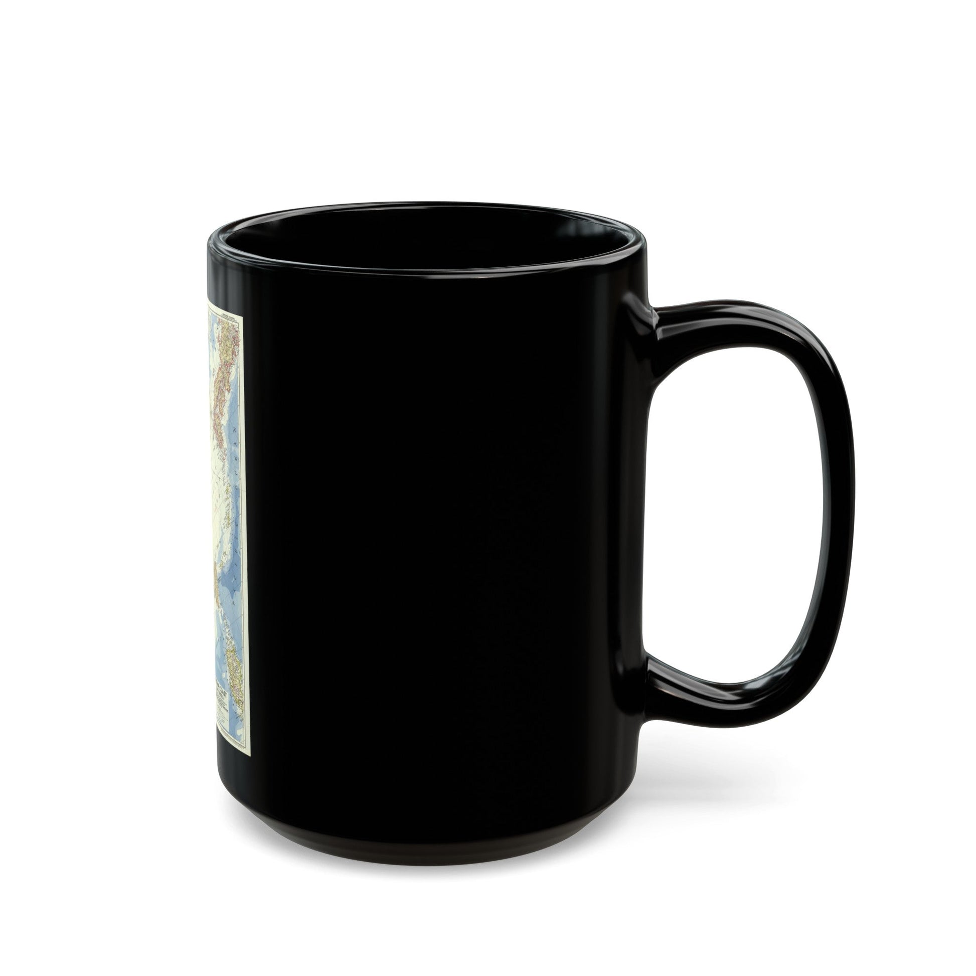 China Coast and Korea (1953) (Map) Black Coffee Mug-The Sticker Space