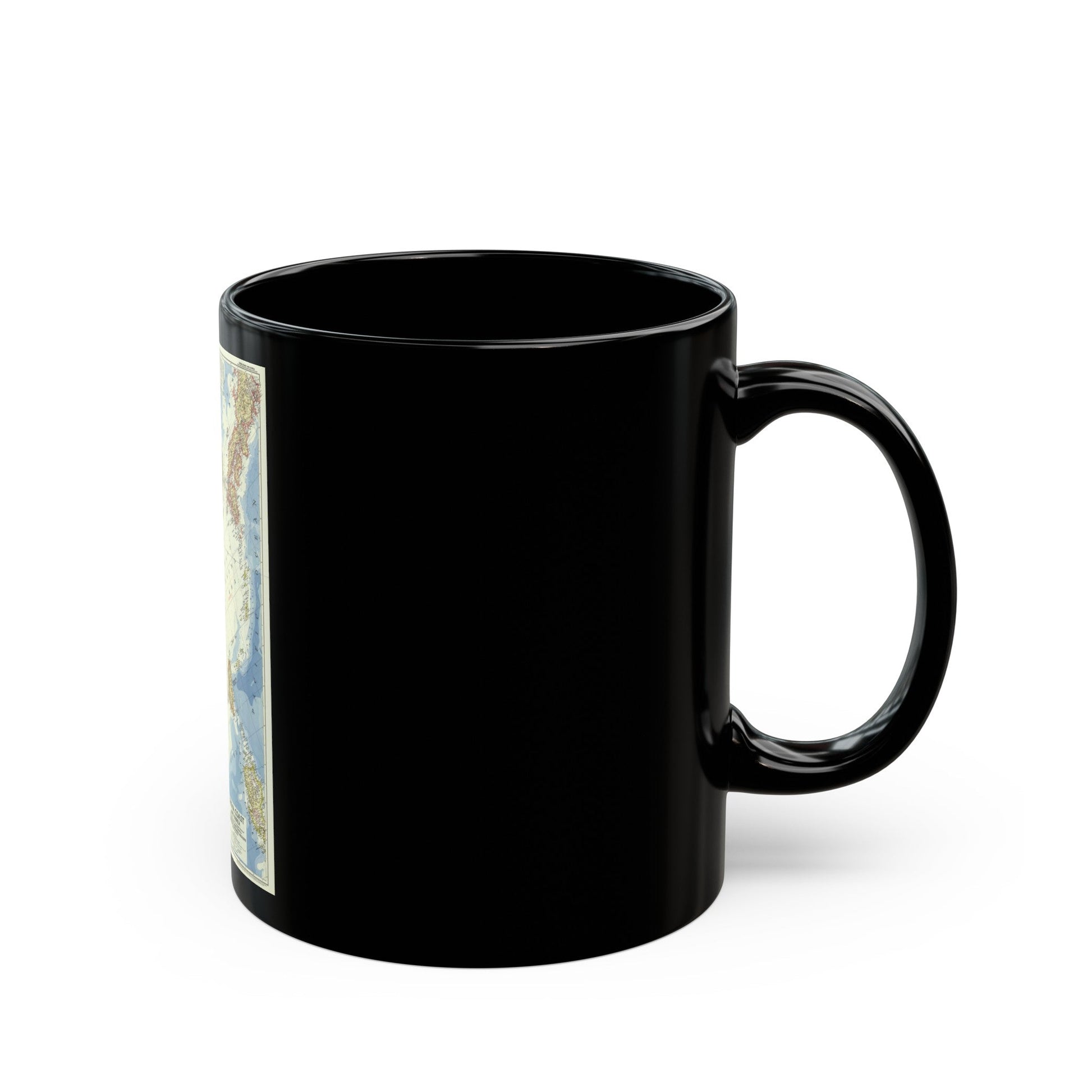 China Coast and Korea (1953) (Map) Black Coffee Mug-The Sticker Space