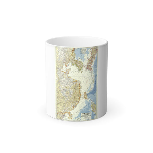 China Coast and Korea (1953) (Map) Color Changing Mug 11oz-11oz-The Sticker Space