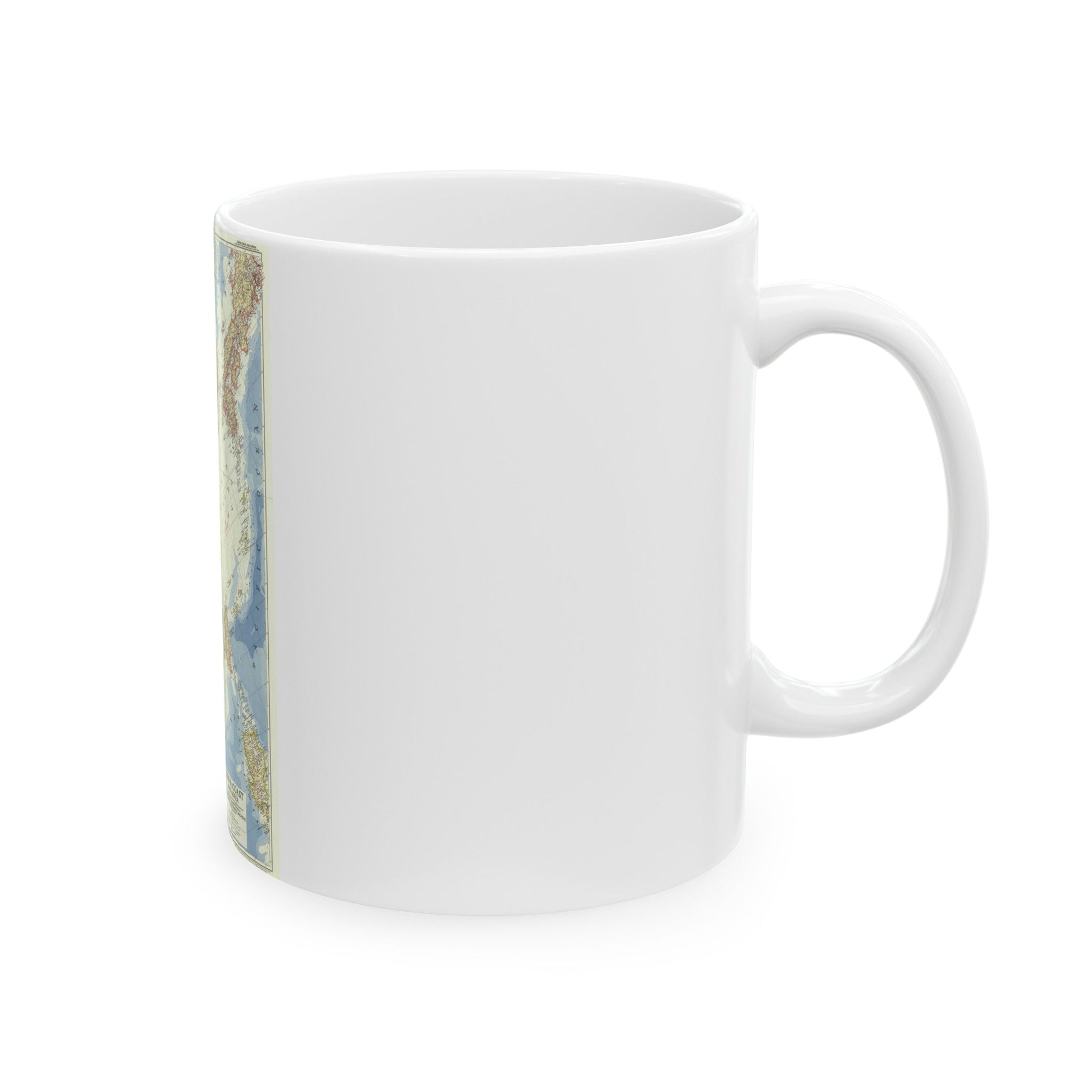 China Coast and Korea (1953) (Map) White Coffee Mug-The Sticker Space