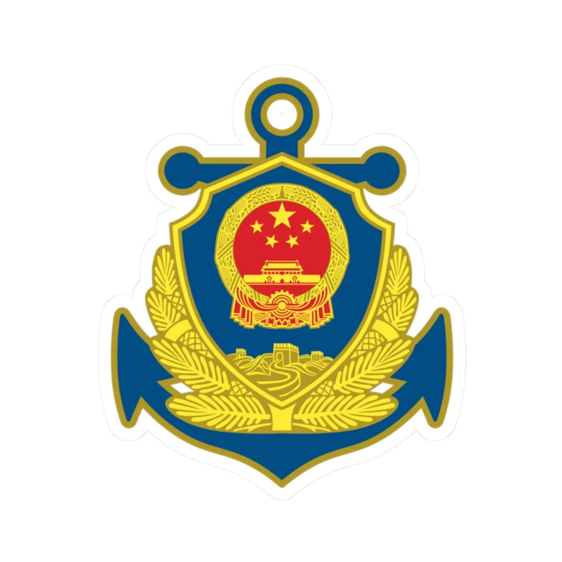 CHINA COAST GUARD badge (China) (Coat of Arms) STICKER Vinyl Kiss-Cut Decal 2 Inch White - The Sticker Space
