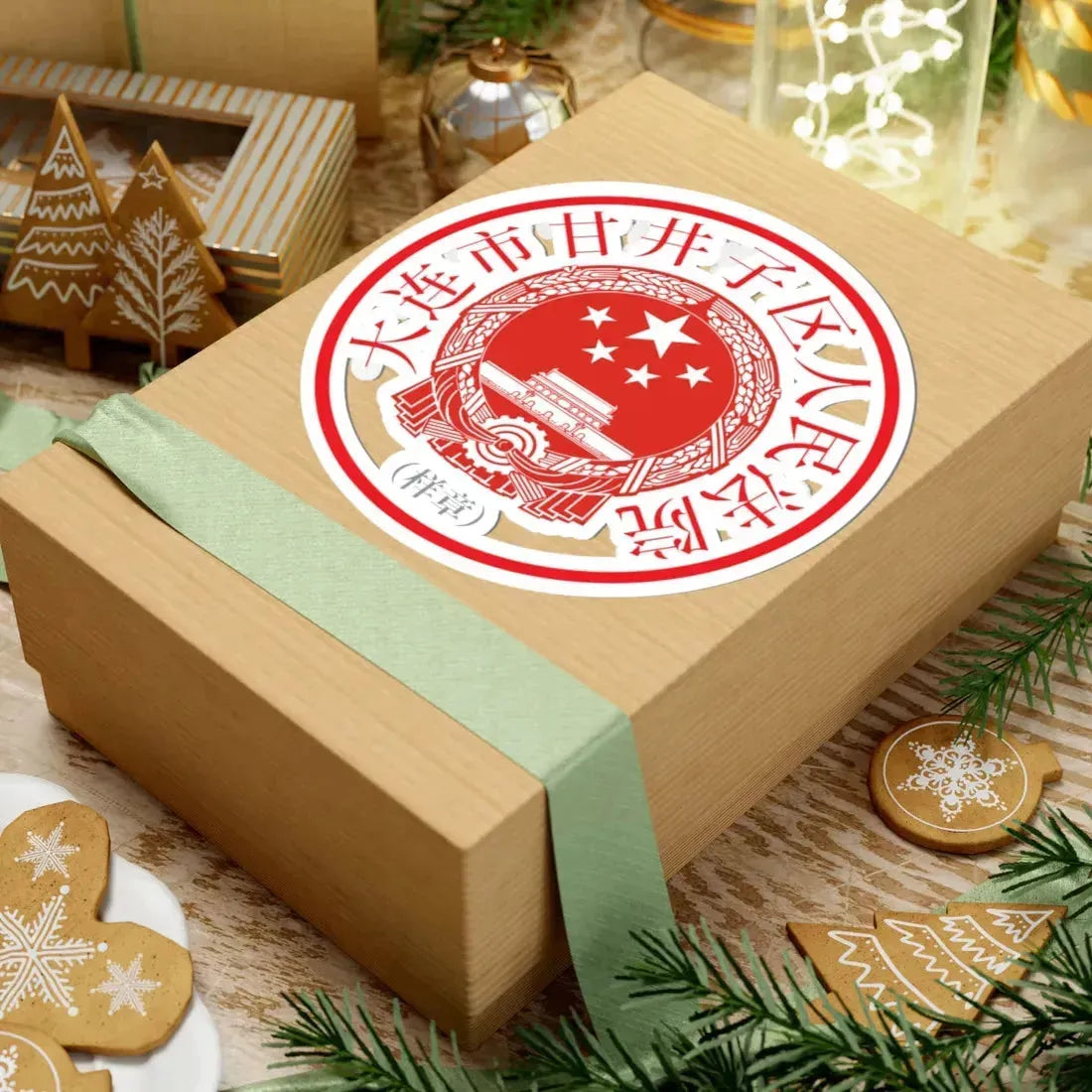 大连市甘井子区人民法院印章样 (China) (Coat of Arms) STICKER Vinyl Kiss-Cut Decal - The Sticker Space