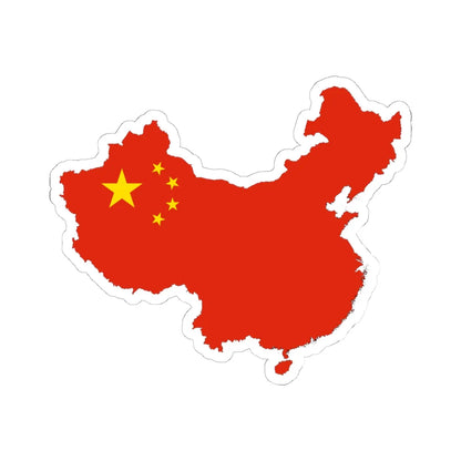 China-Flagmap (China) STICKER Vinyl Kiss-Cut Decal 6 Inch White - The Sticker Space