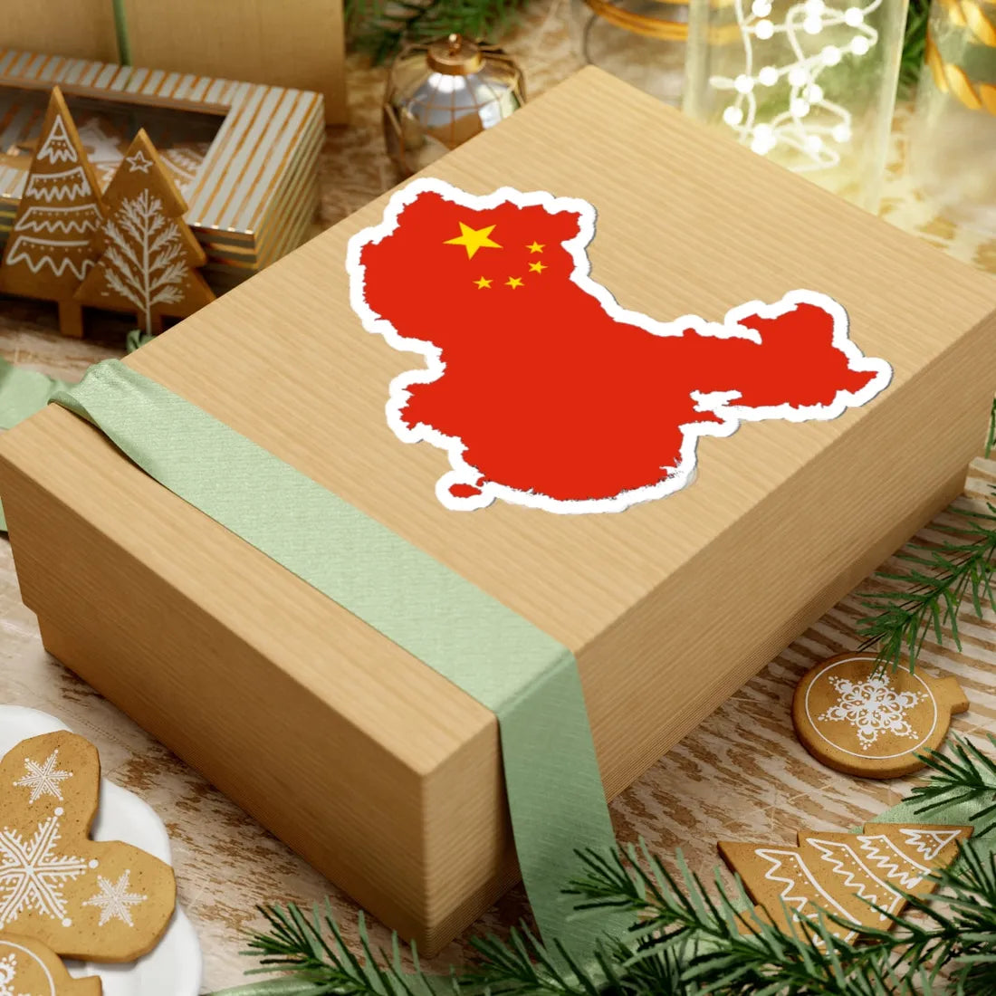 China-Flagmap (China) STICKER Vinyl Kiss-Cut Decal - The Sticker Space