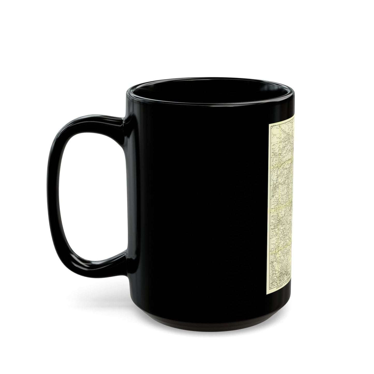 China, North Eastern (1900) (Map) Black Coffee Mug-The Sticker Space