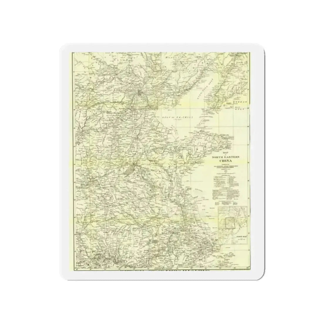 China, North Eastern (1900) (Map) Refrigerator Magnet - The Sticker Space