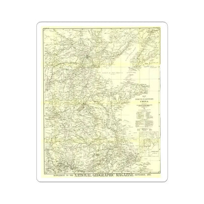 China, North Eastern (1900) (Map) STICKER Vinyl Kiss-Cut Decal 4 Inch White - The Sticker Space