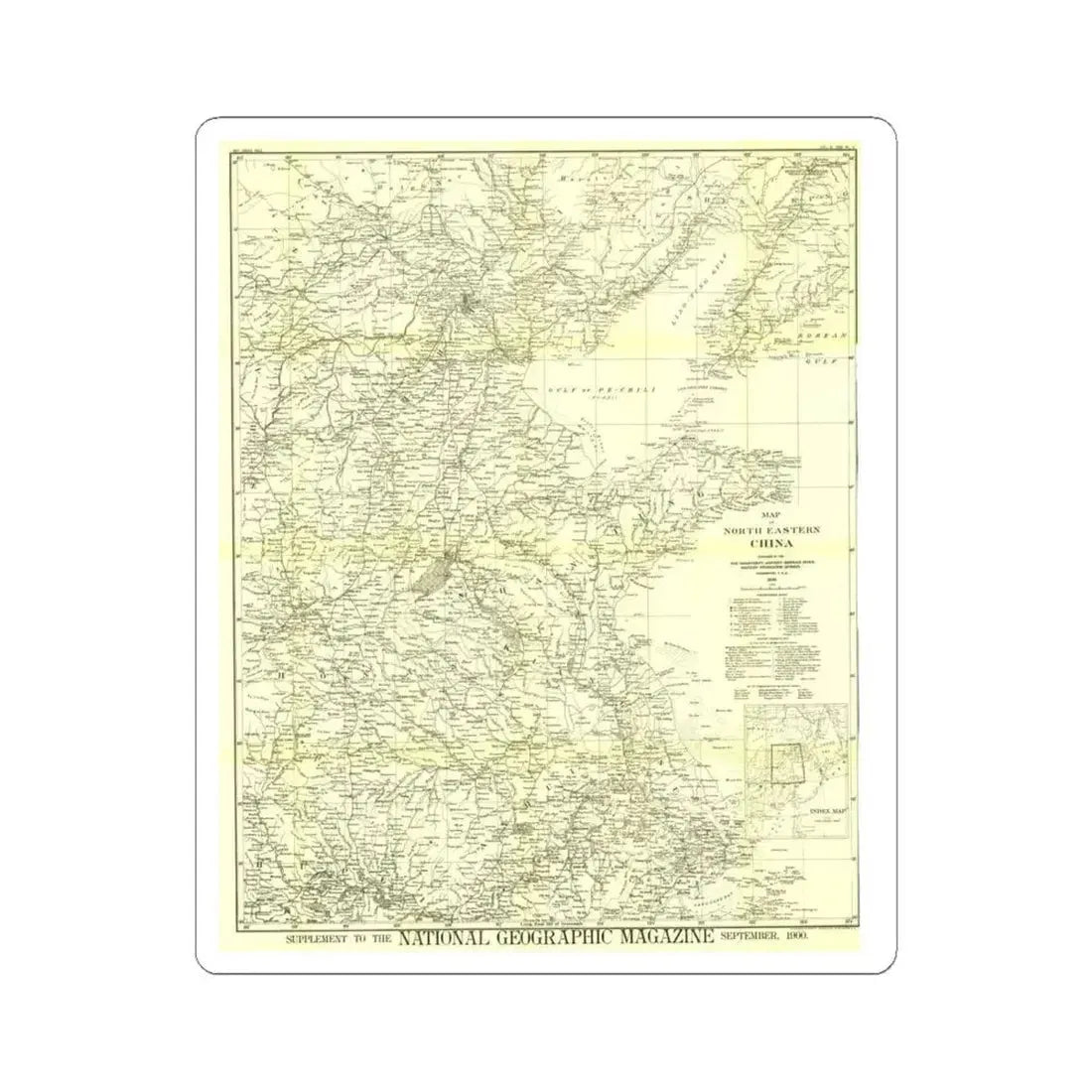 China, North Eastern (1900) (Map) STICKER Vinyl Kiss-Cut Decal 6 Inch White - The Sticker Space