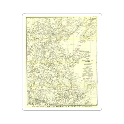 China, North Eastern (1900) (Map) STICKER Vinyl Kiss-Cut Decal 6 Inch White - The Sticker Space