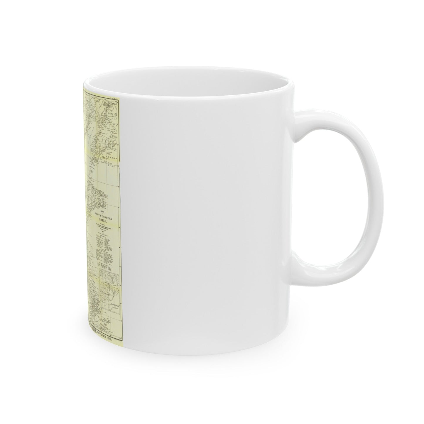 China, North Eastern (1900) (Map) White Coffee Mug-The Sticker Space